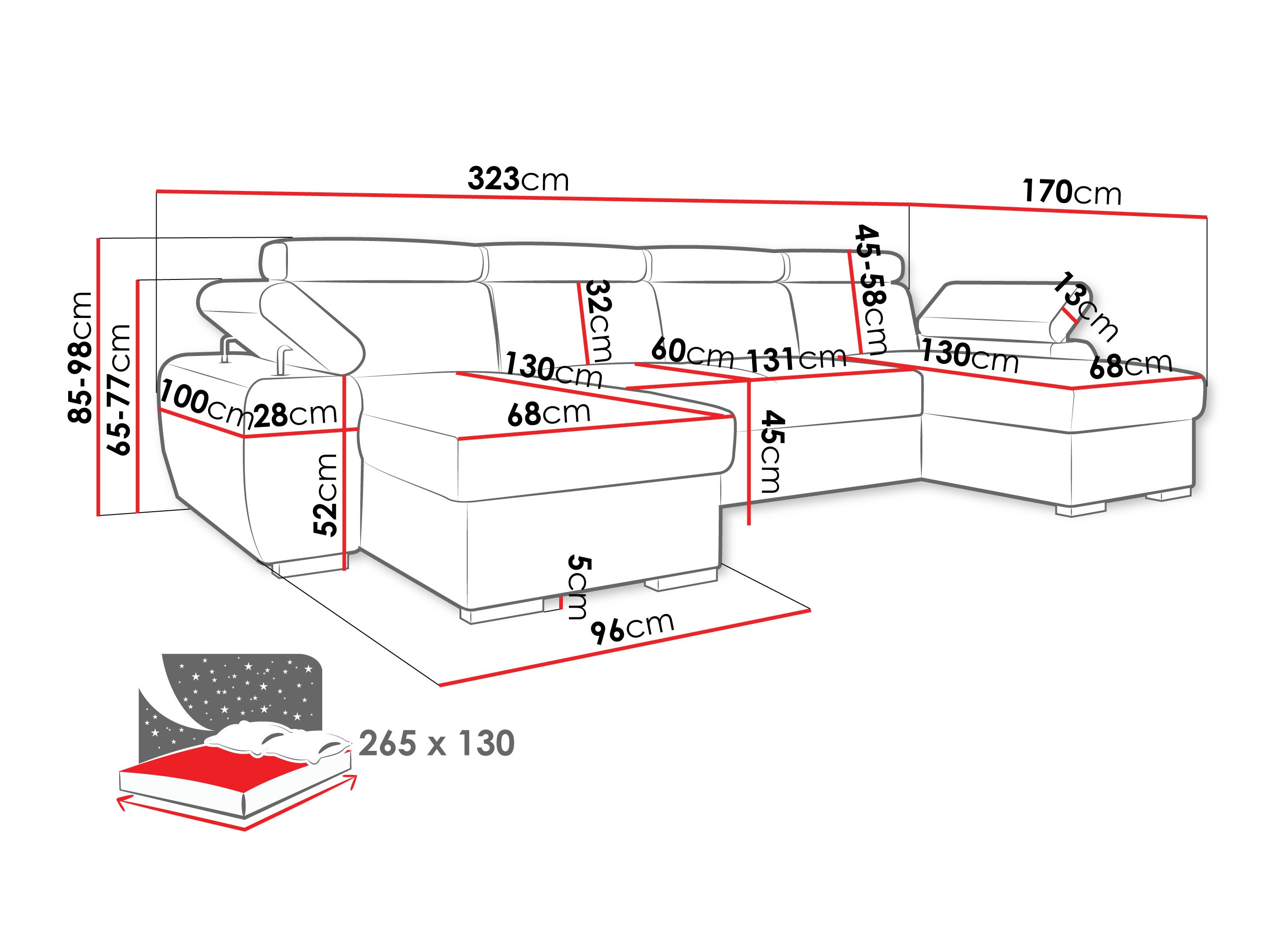 Divano angolare Columbus 253 (Lumo 55)