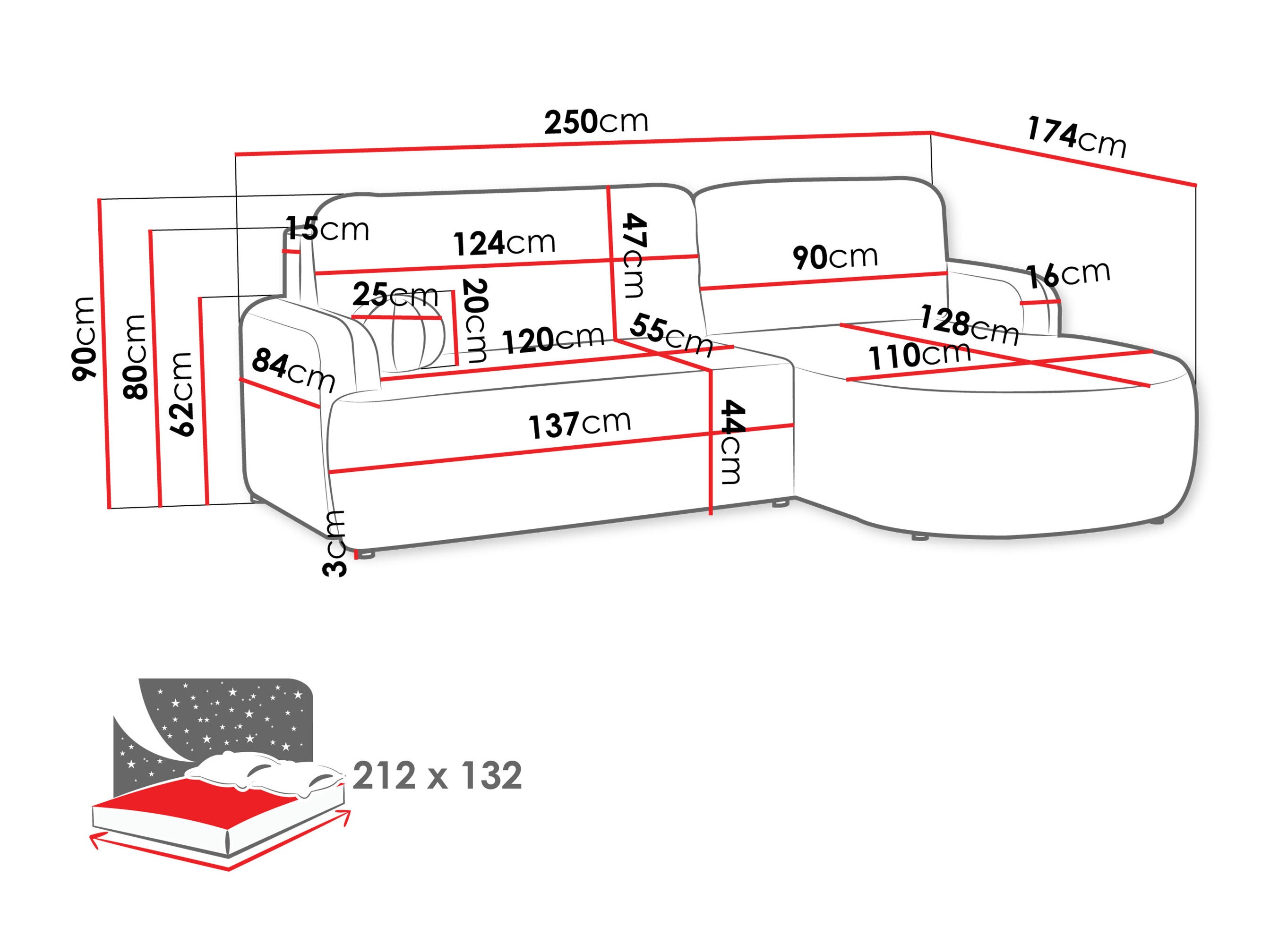 Divano angolare Comfivo Popis (Lumo 65)