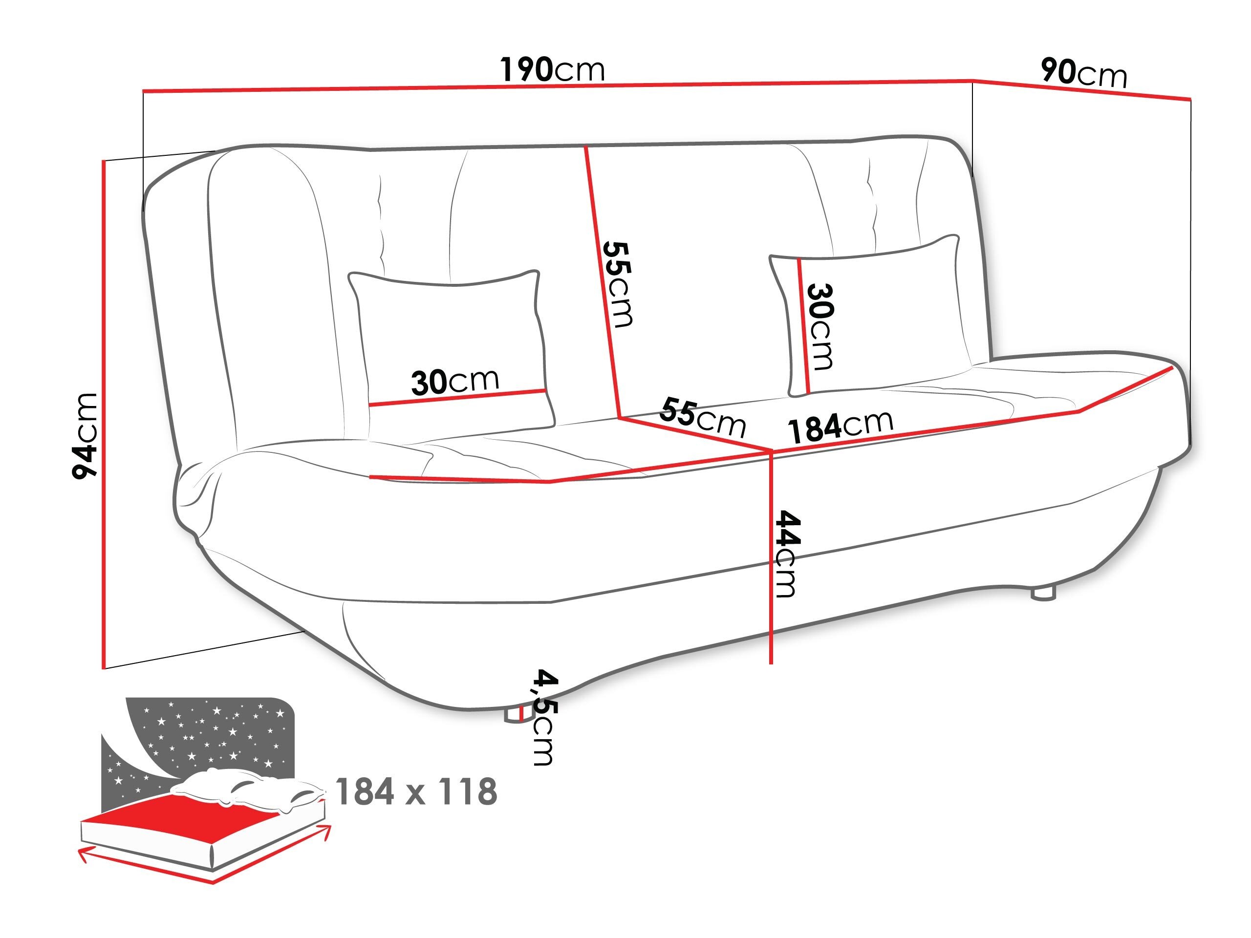 Divano letto Comfivo Cervus (Bella 10)