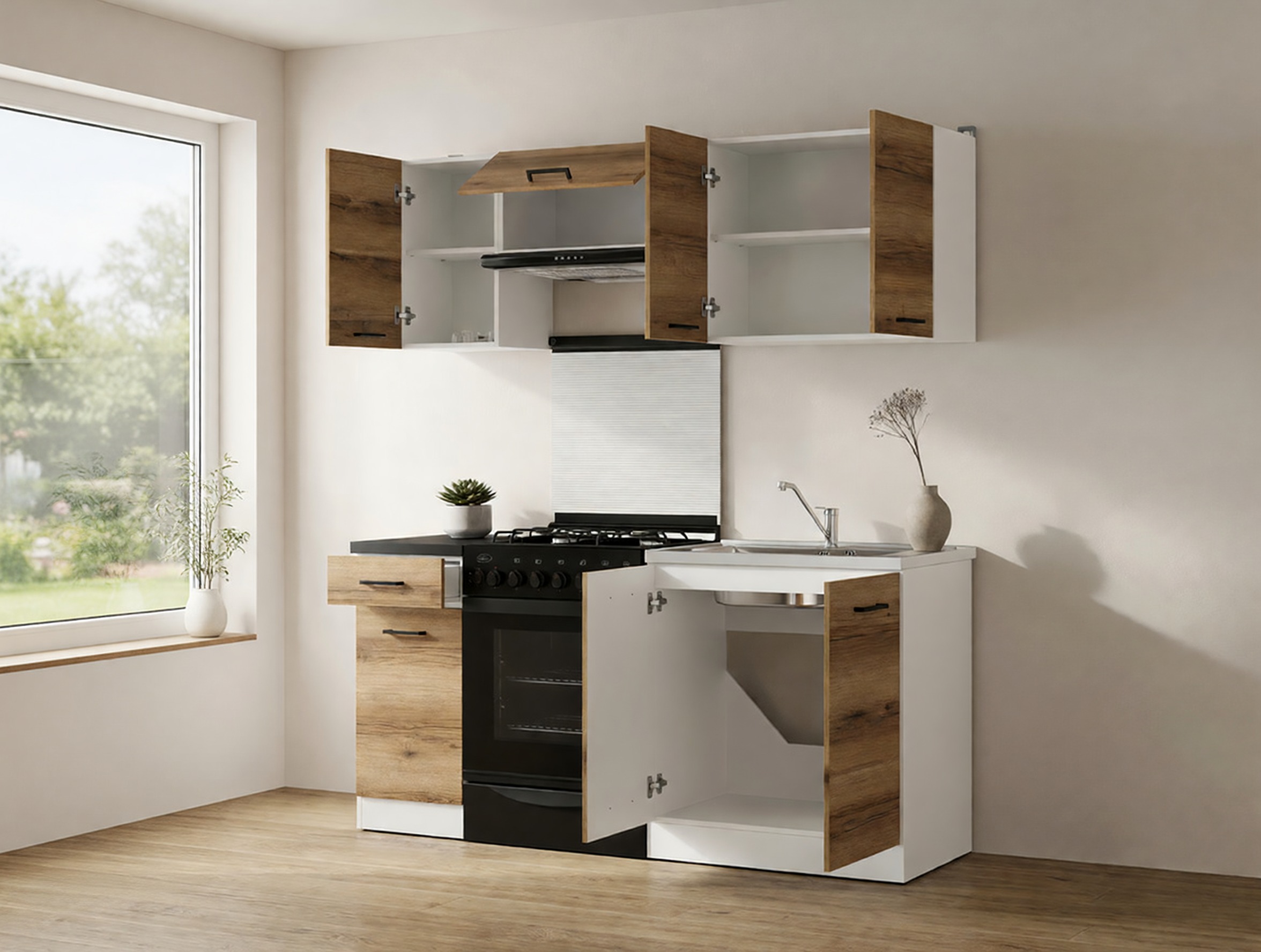 Composizione cucina Boston 499 (Delano quercia)
