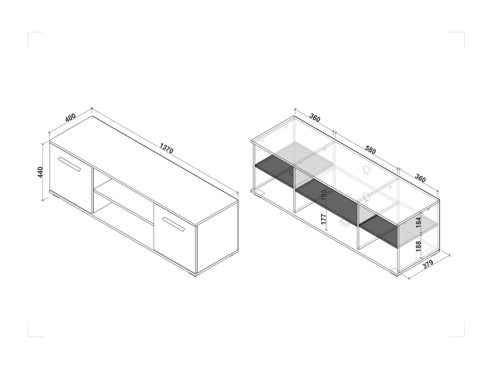 Mobile porta TV Cirveso 109 (Sonoma quercia)