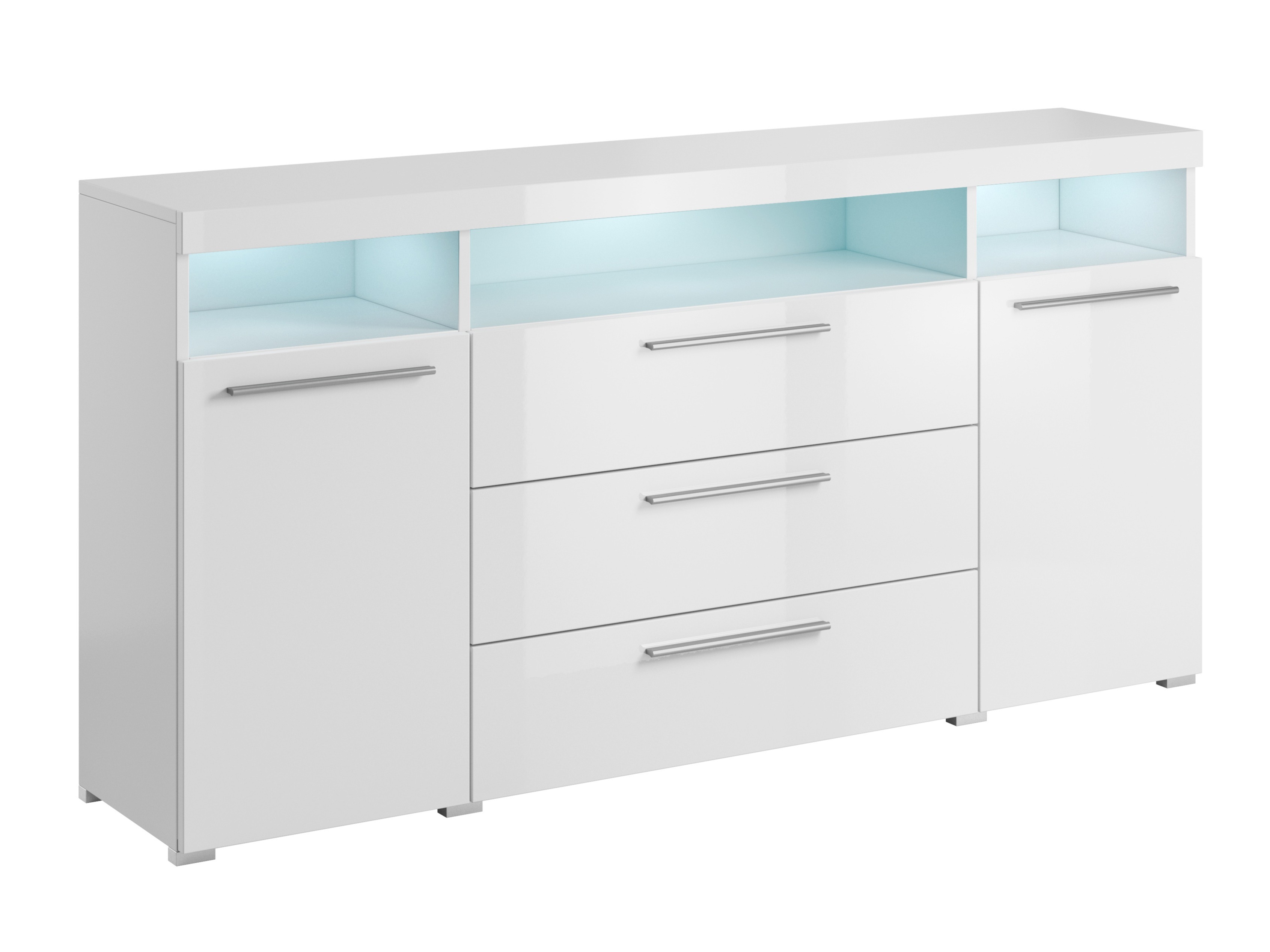 Cassettiera Torvire 109 (Bianco + Bianco lucido)