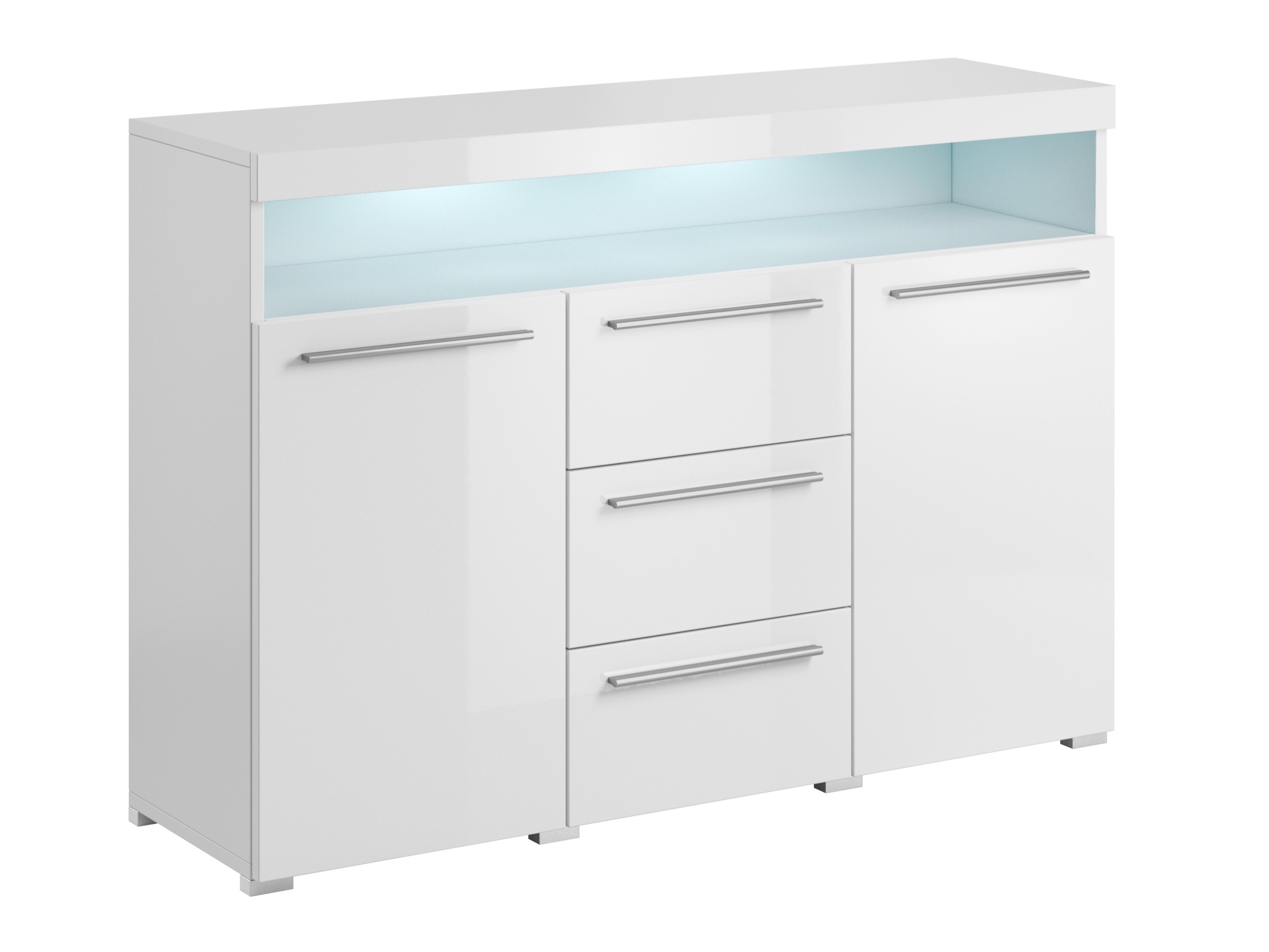 Cassettiera Torvire 110 (Bianco + Bianco lucido)