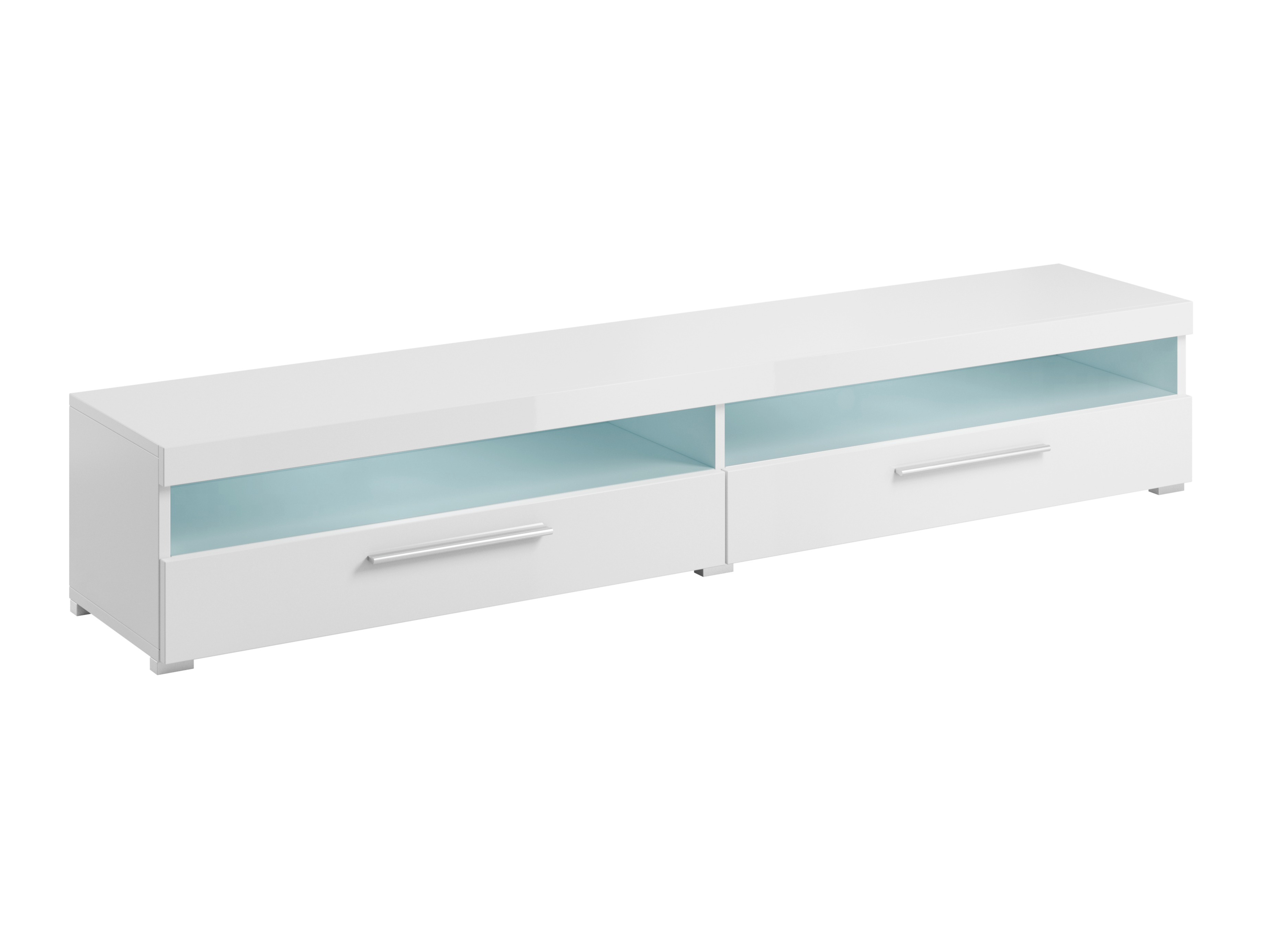Mobile porta TV Torvire 111 (Bianco + Bianco lucido)