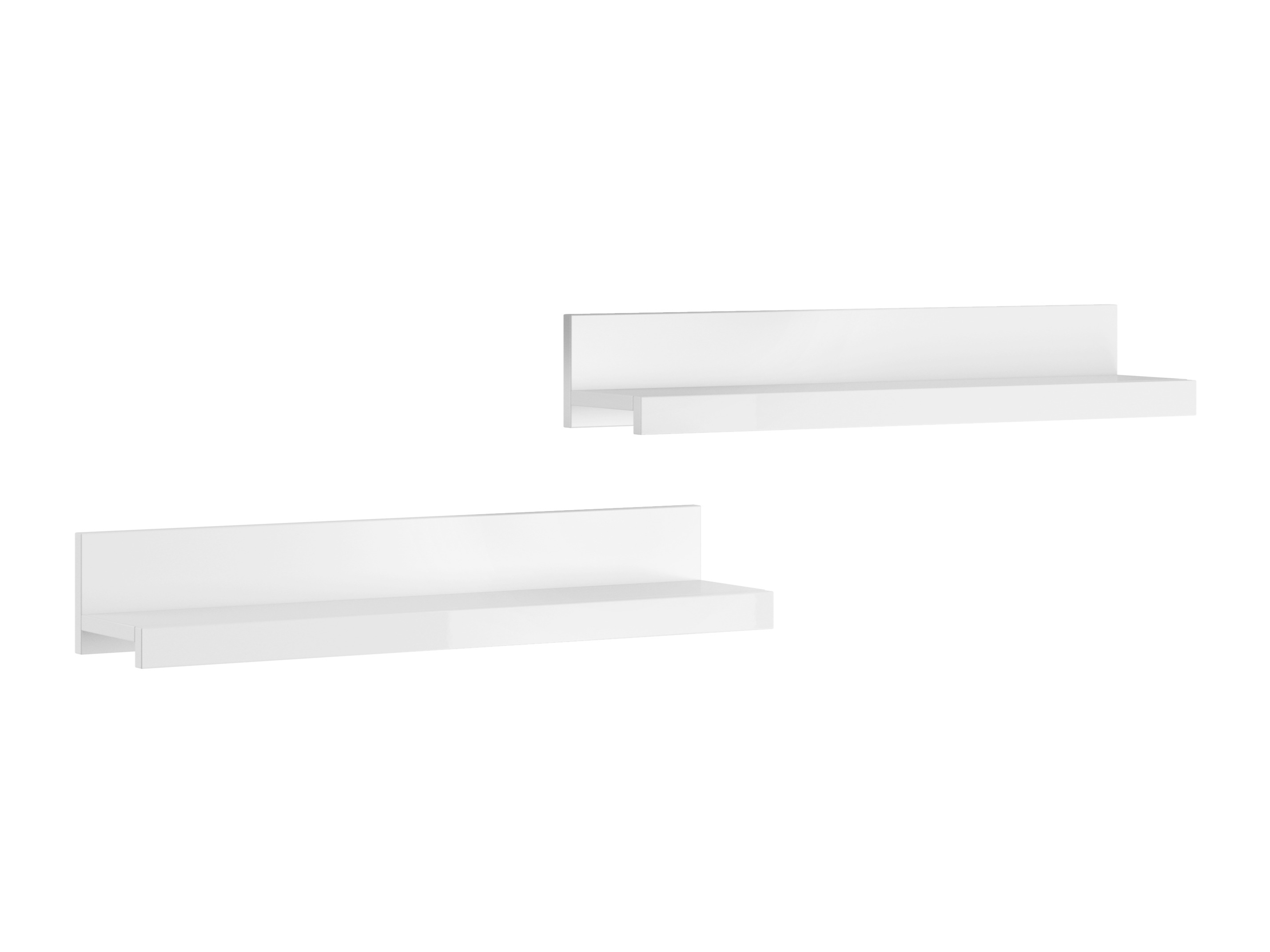 Set di mensole sospese Torvire 105 (Bianco + Bianco lucido)