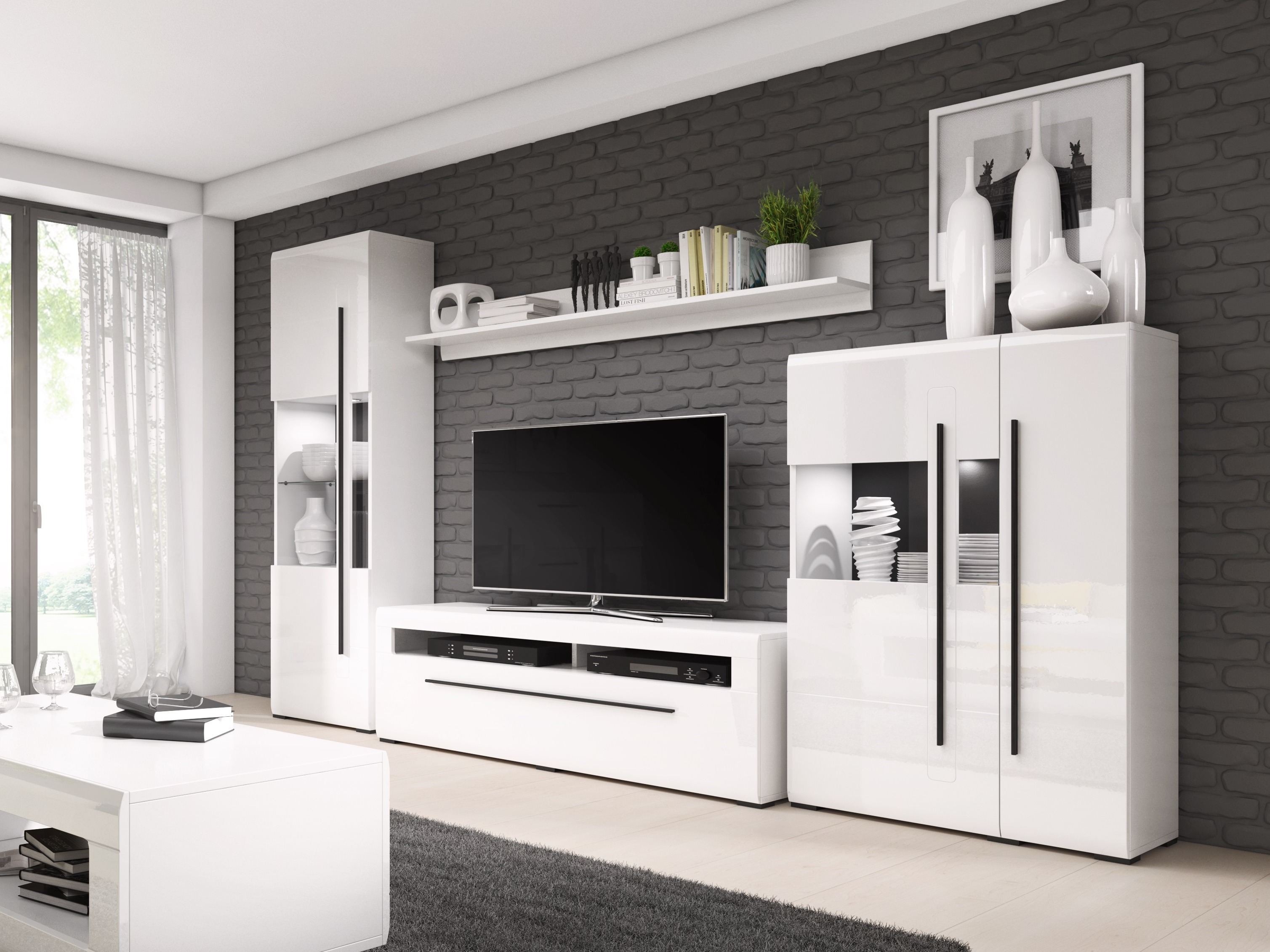 Mensola Ophsalu 101 (Bianco + Bianco lucido)