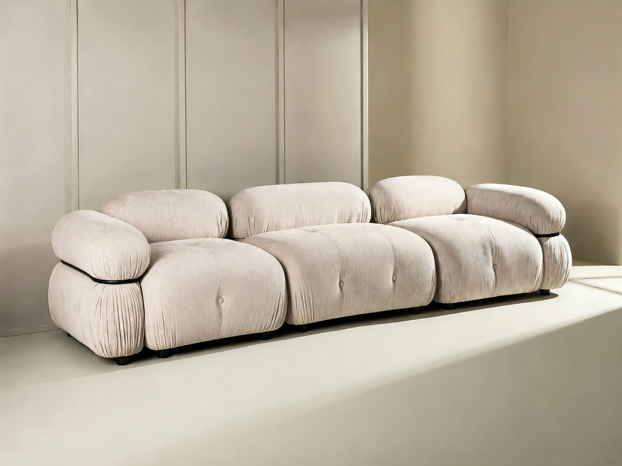 Divano componibile Evardale 104 (Beige + Nero)