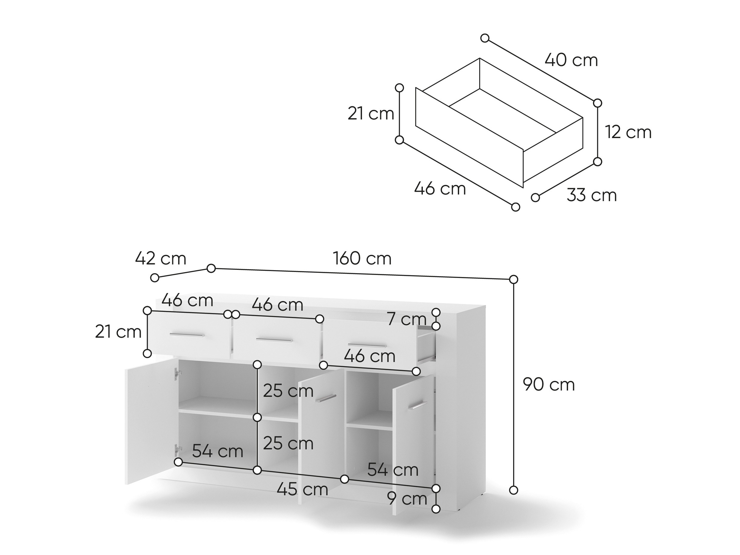 Cassettiera Cirdelu 109 (Bianco)