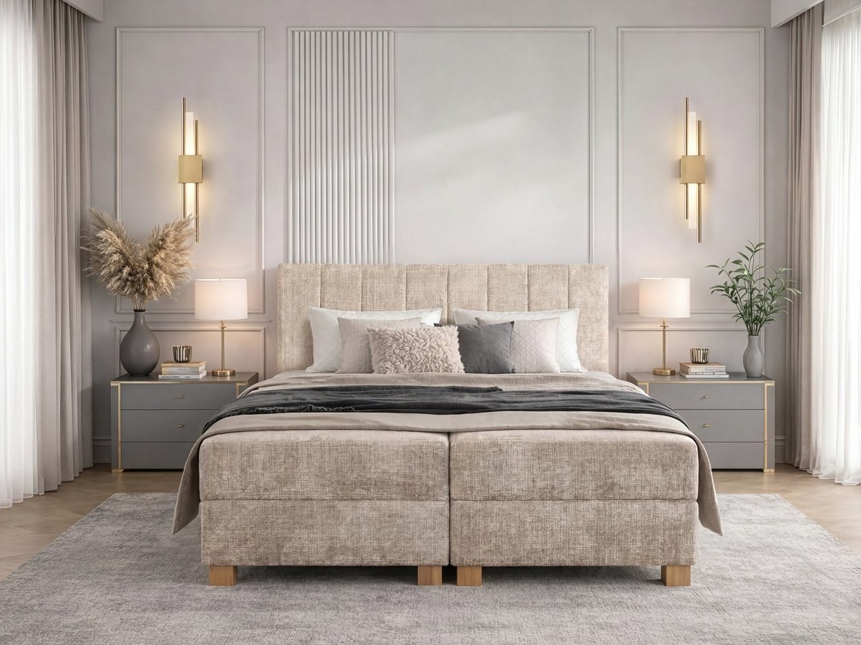 Letto continentale Houston 2119 (Beige)