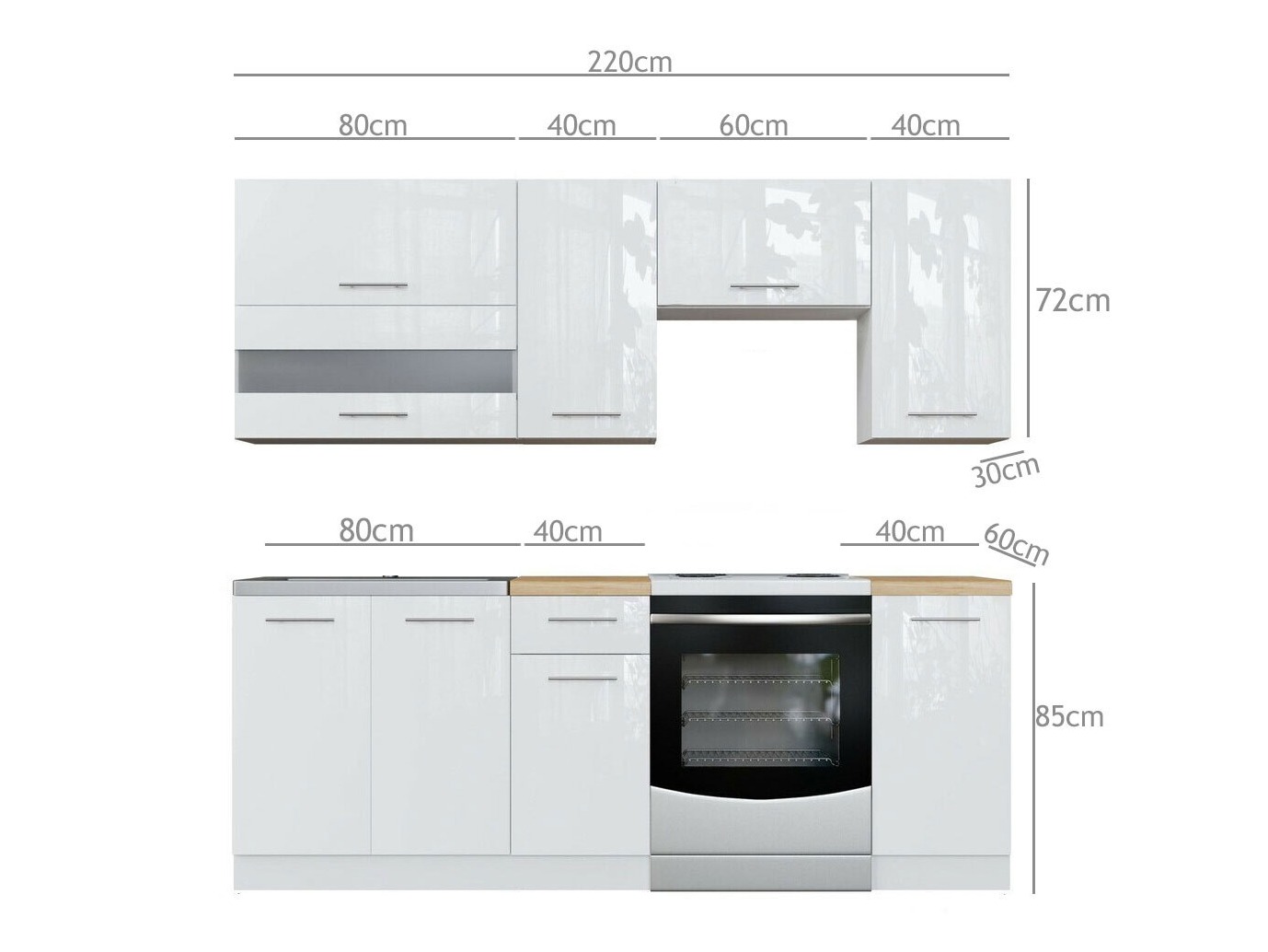 Set da cucina modulare Tiffa White 117