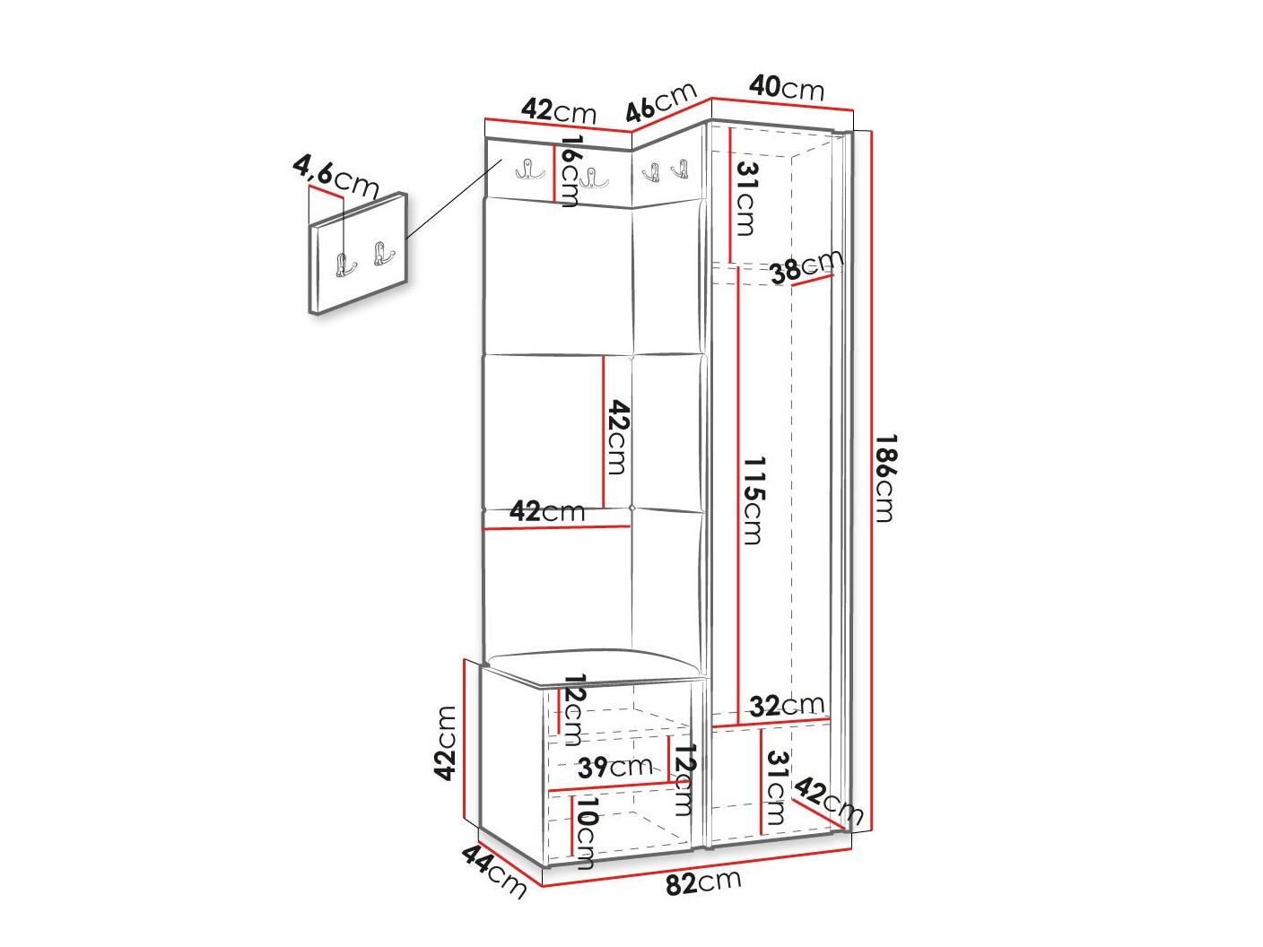 Set arredo da corridoio Hartford 382 (Manila 02)