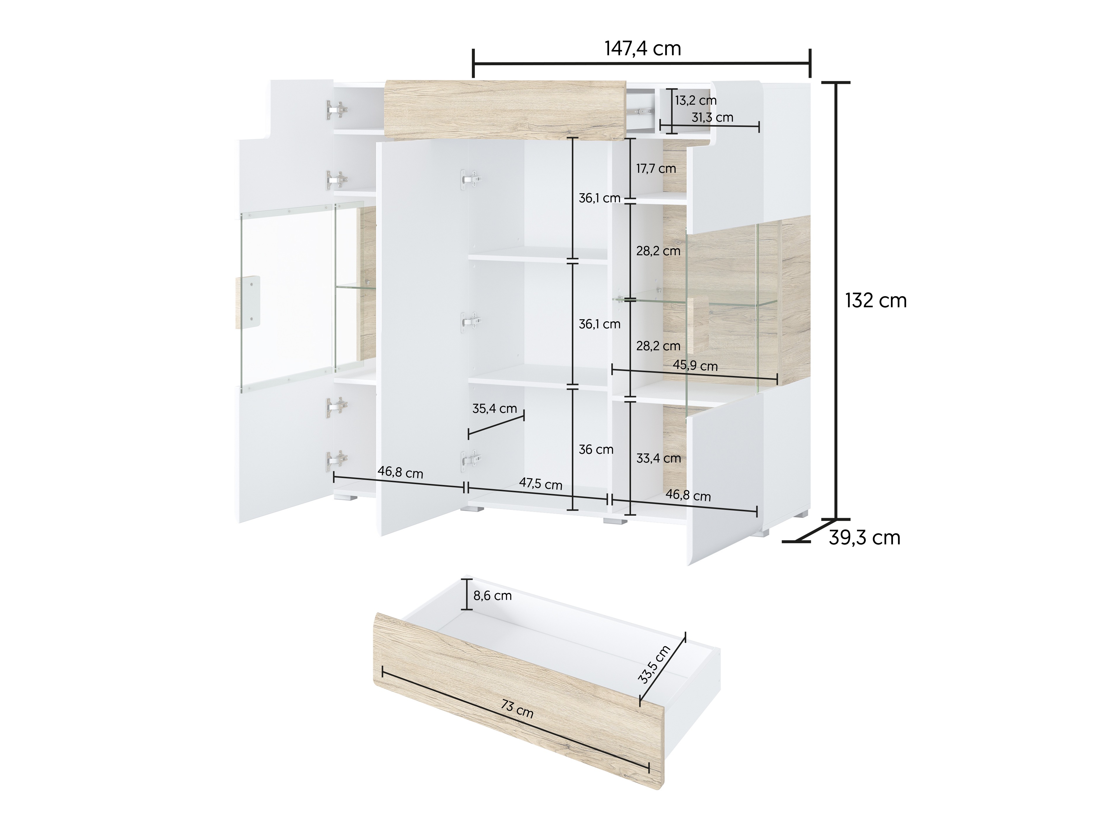 Madia Torsone 100 (Bianco + Bianco lucido)