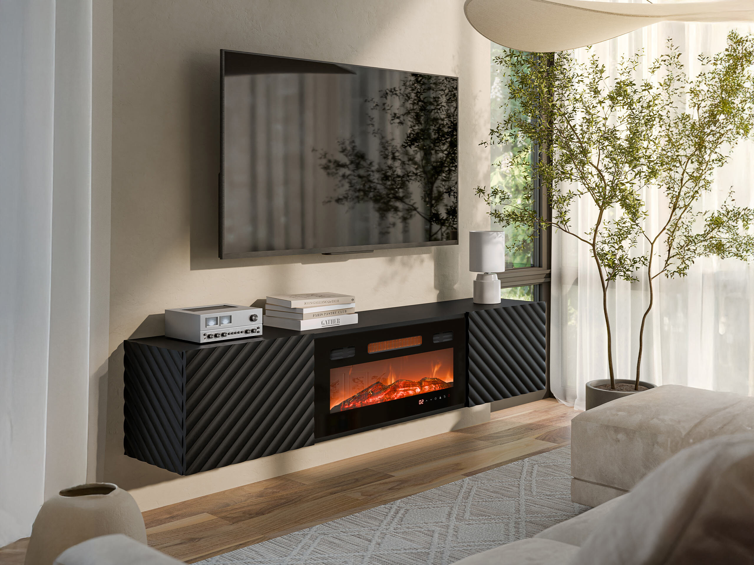 Mobile porta TV Charlotte 207 (Nero)