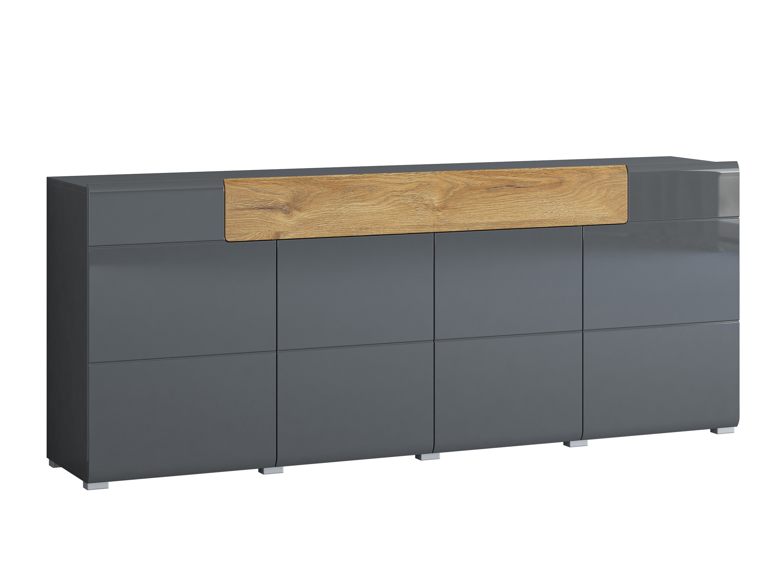 Cassettiera Torsone 102 (Antracite + Gloss antracite + Nipote di quercia)