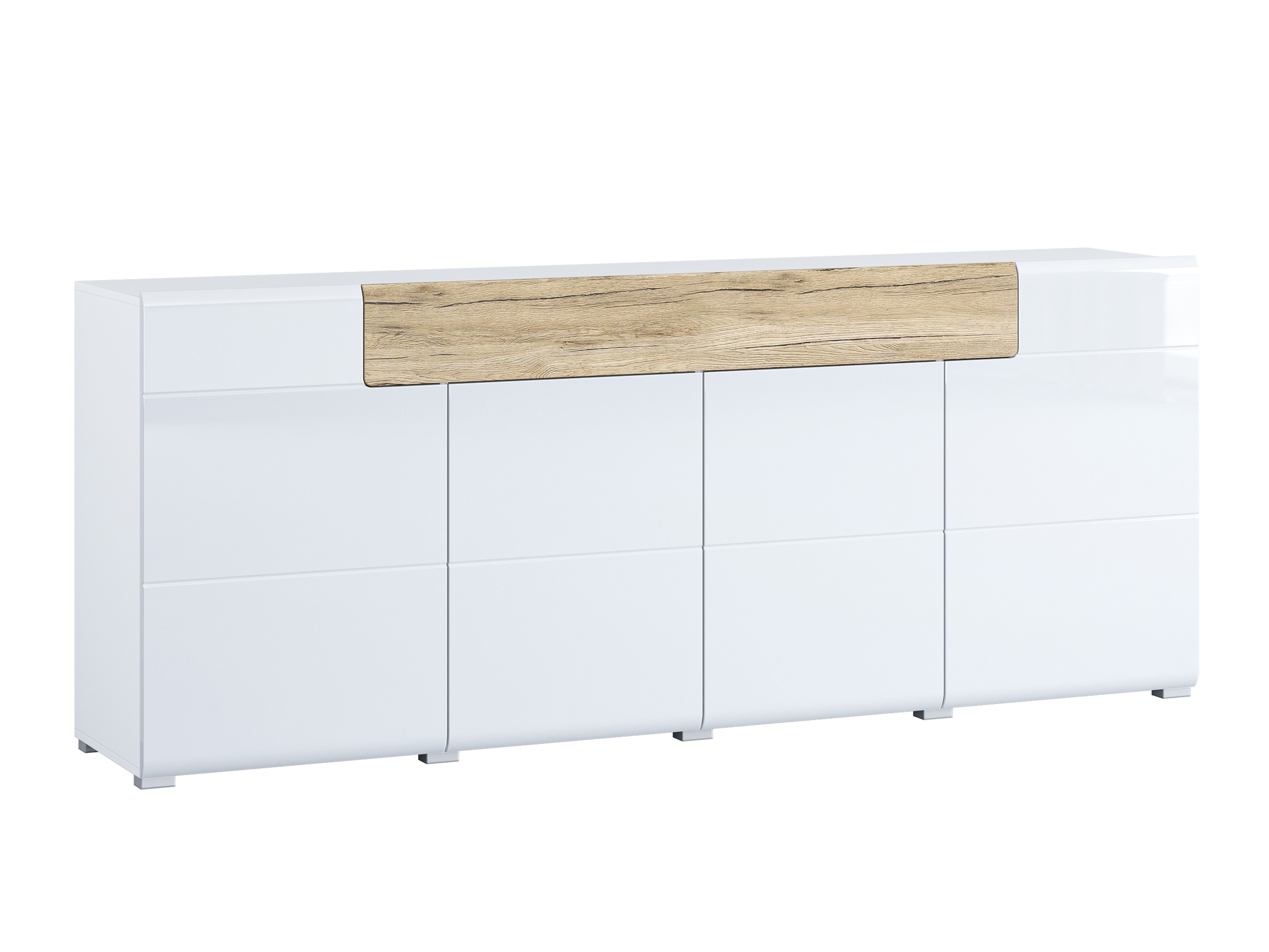 Cassettiera Torsone 102 (Bianco + Bianco lucido + Quercia sanremo)