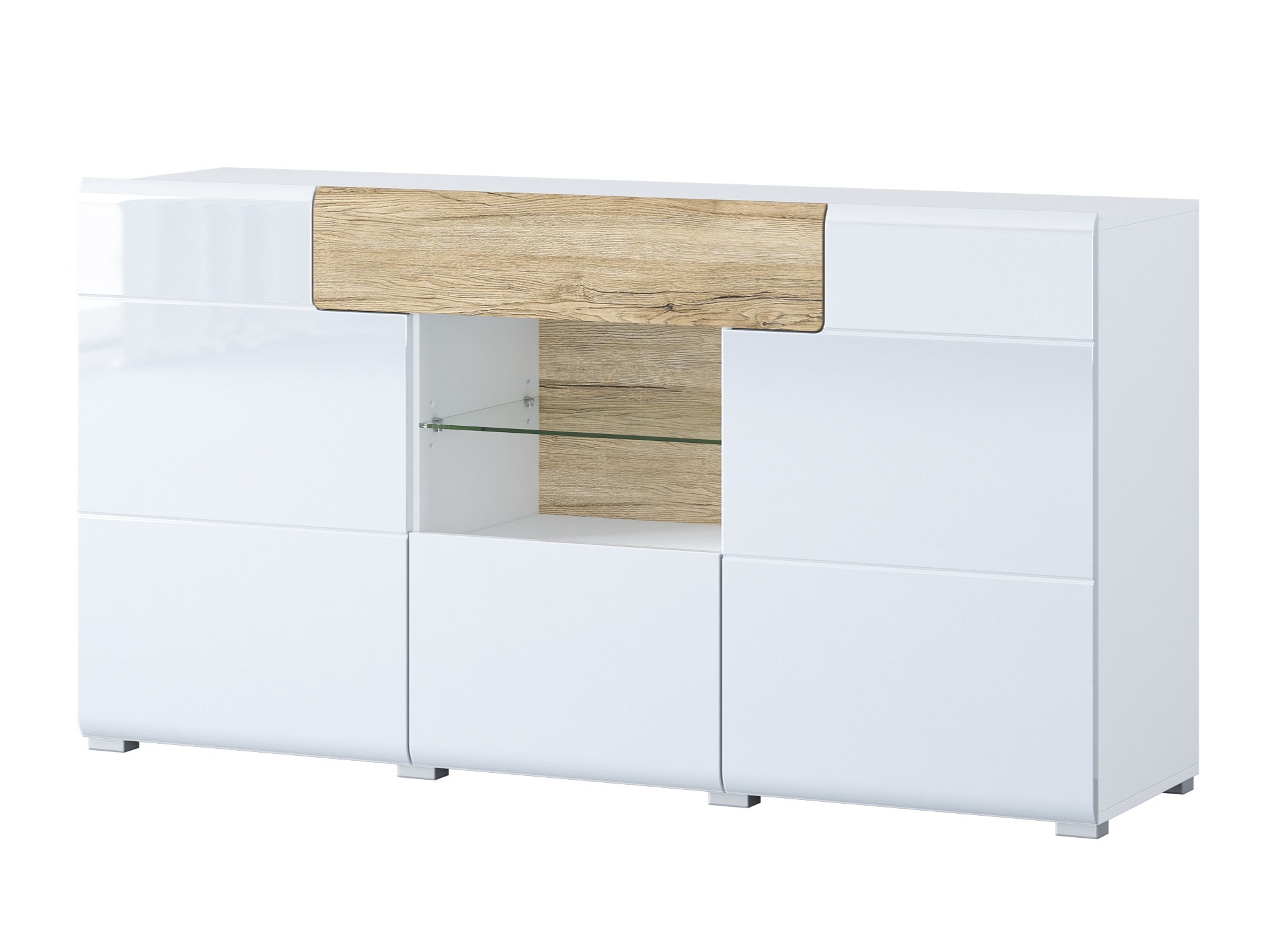 Cassettiera Torsone 108 (Bianco + Bianco lucido + Quercia sanremo)