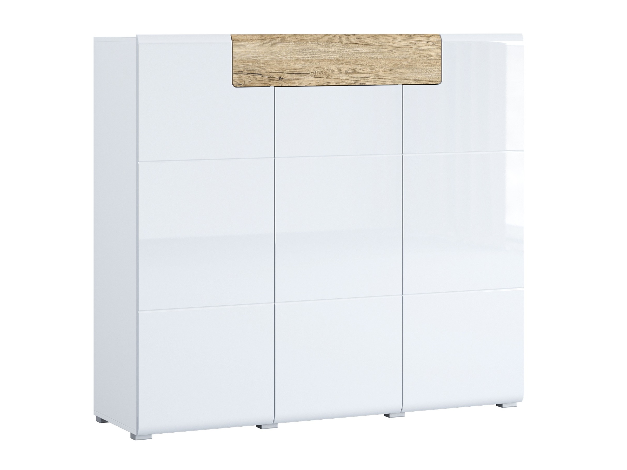 Cassettiera Torsone 112 (Bianco + Bianco lucido + Quercia sanremo)