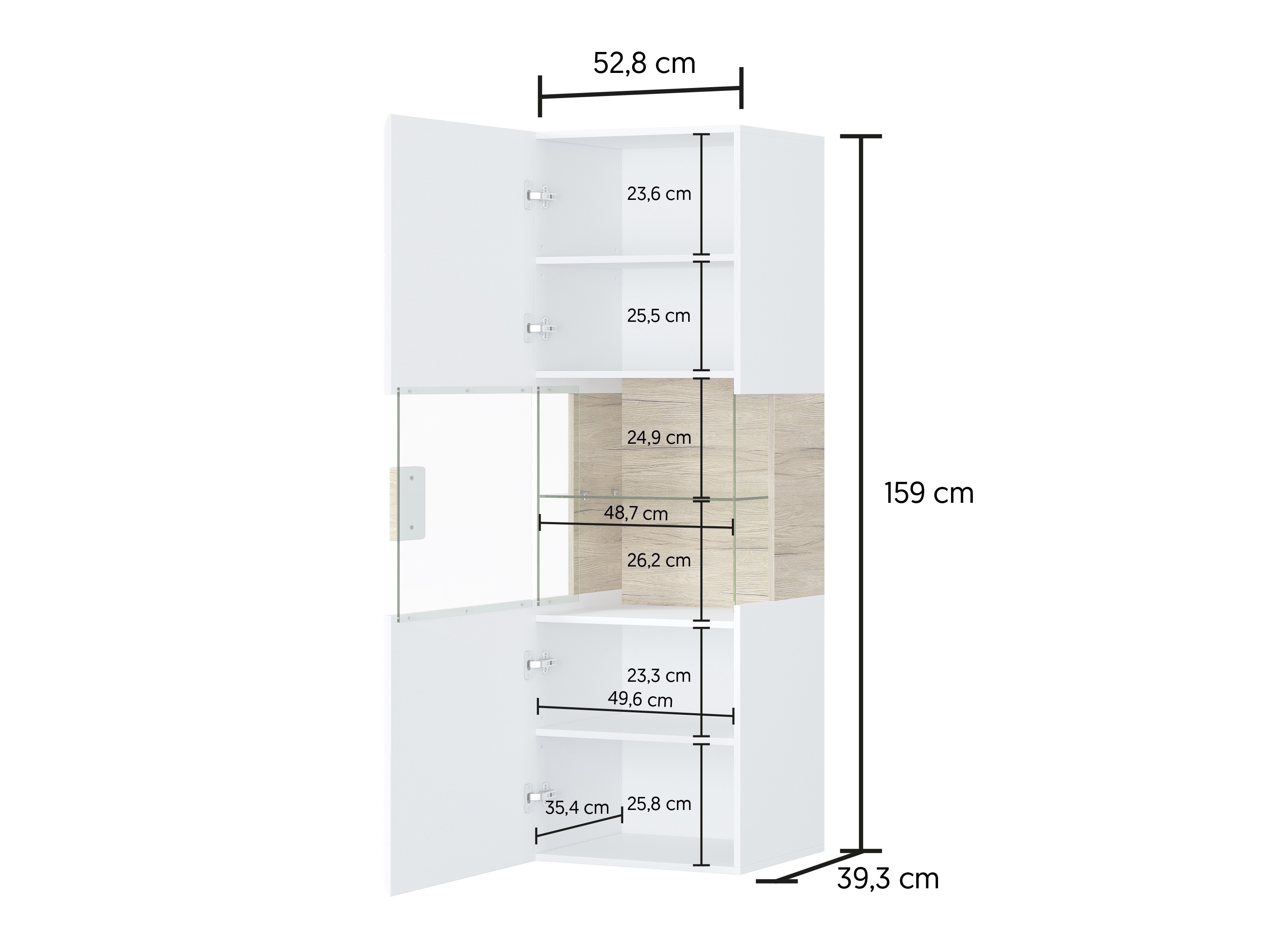Mensola Torsone 109 (Bianco + Bianco lucido + Quercia sanremo)