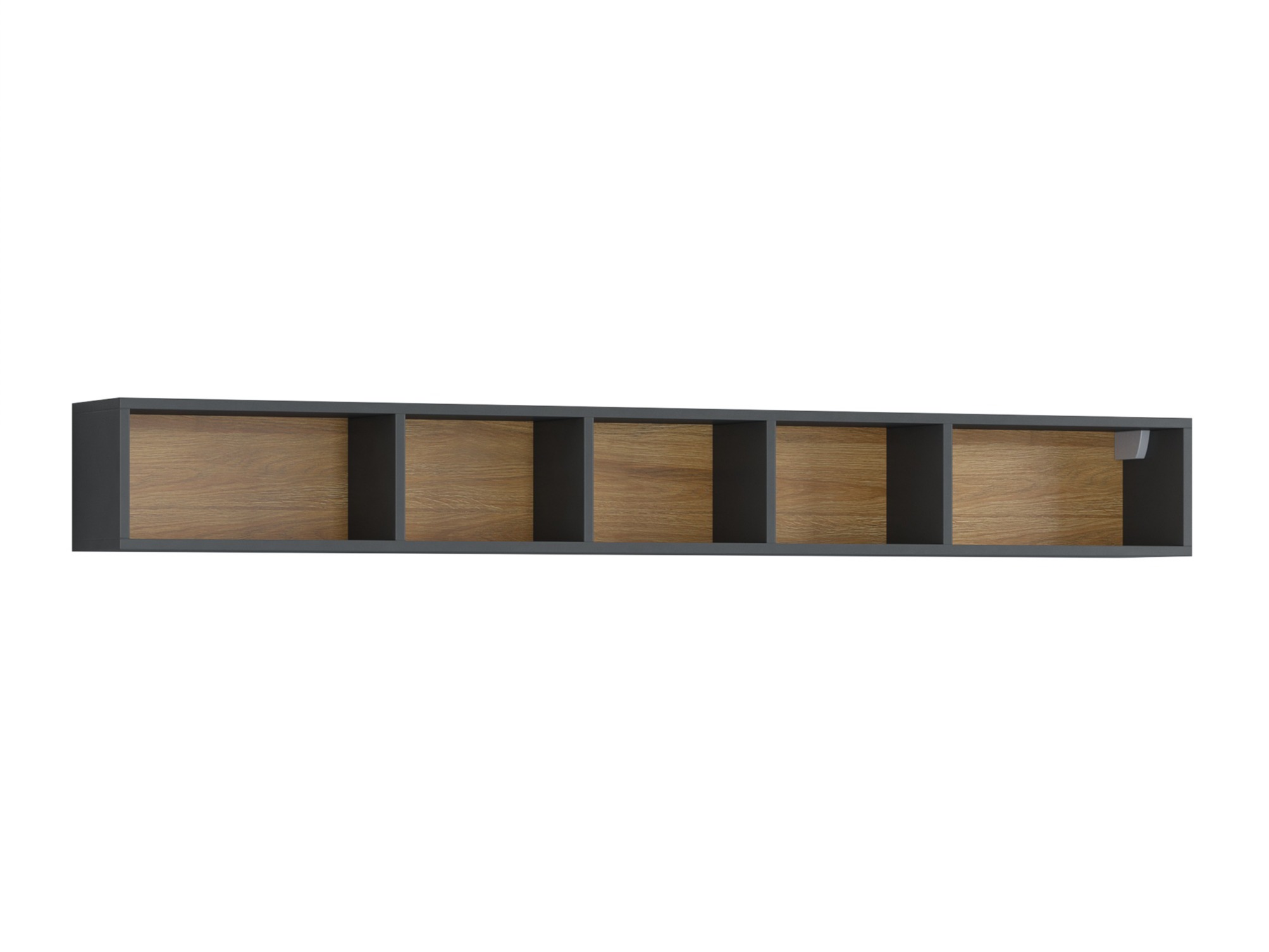 Parete attrezzata Torsone 104 (Antracite + Gloss antracite + Nipote di quercia)