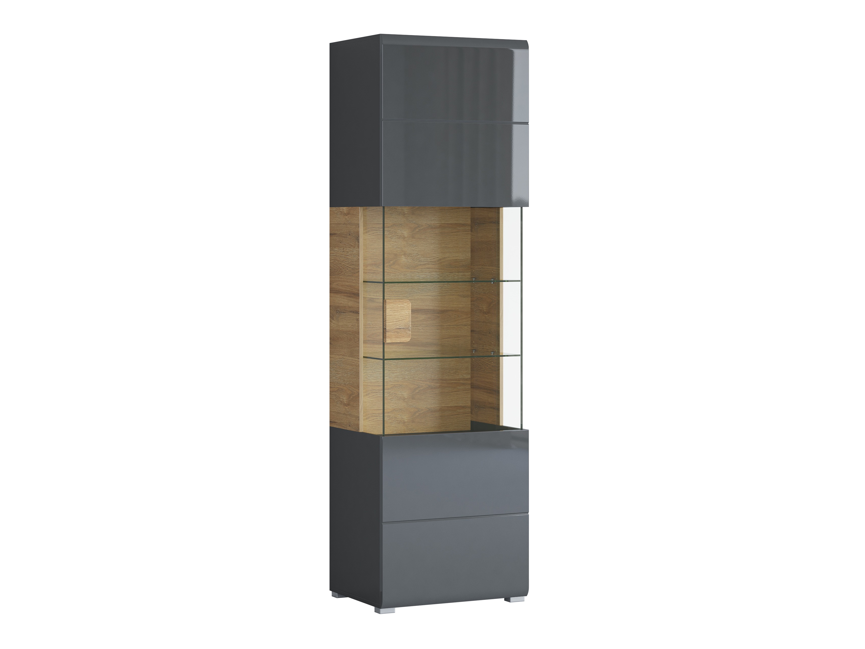 Scaffale Torsone 103 (Antracite + Gloss antracite + Nipote di quercia)