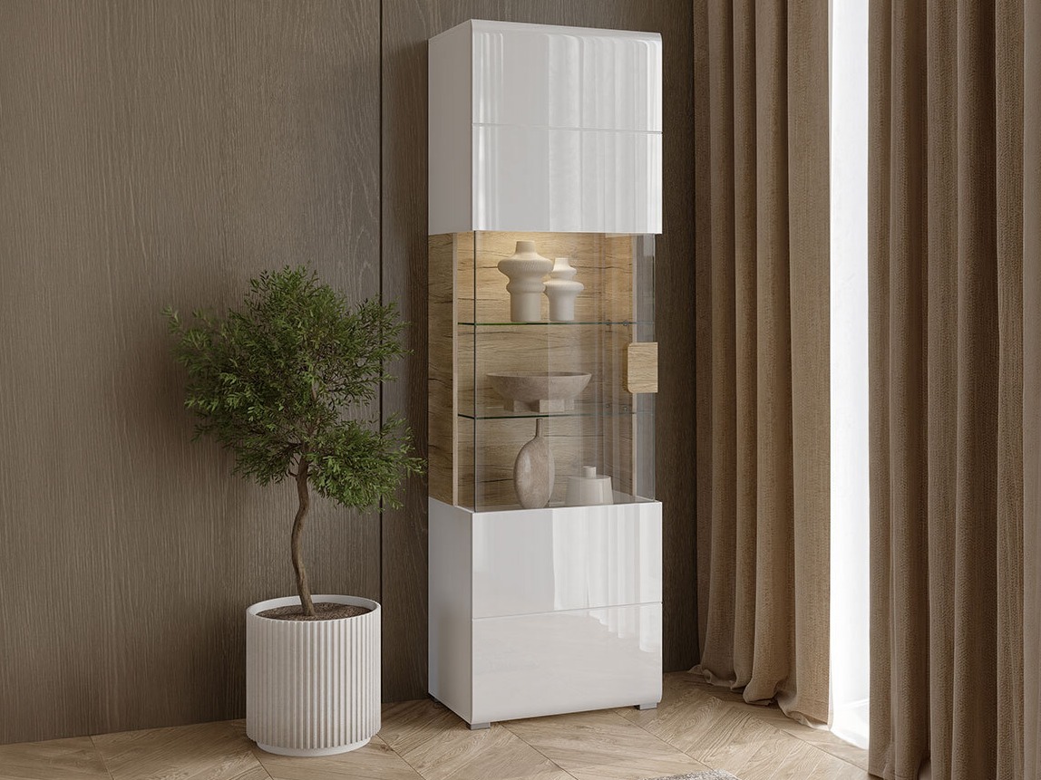 Scaffale Torsone 103 (Bianco + Bianco lucido + Quercia sanremo)