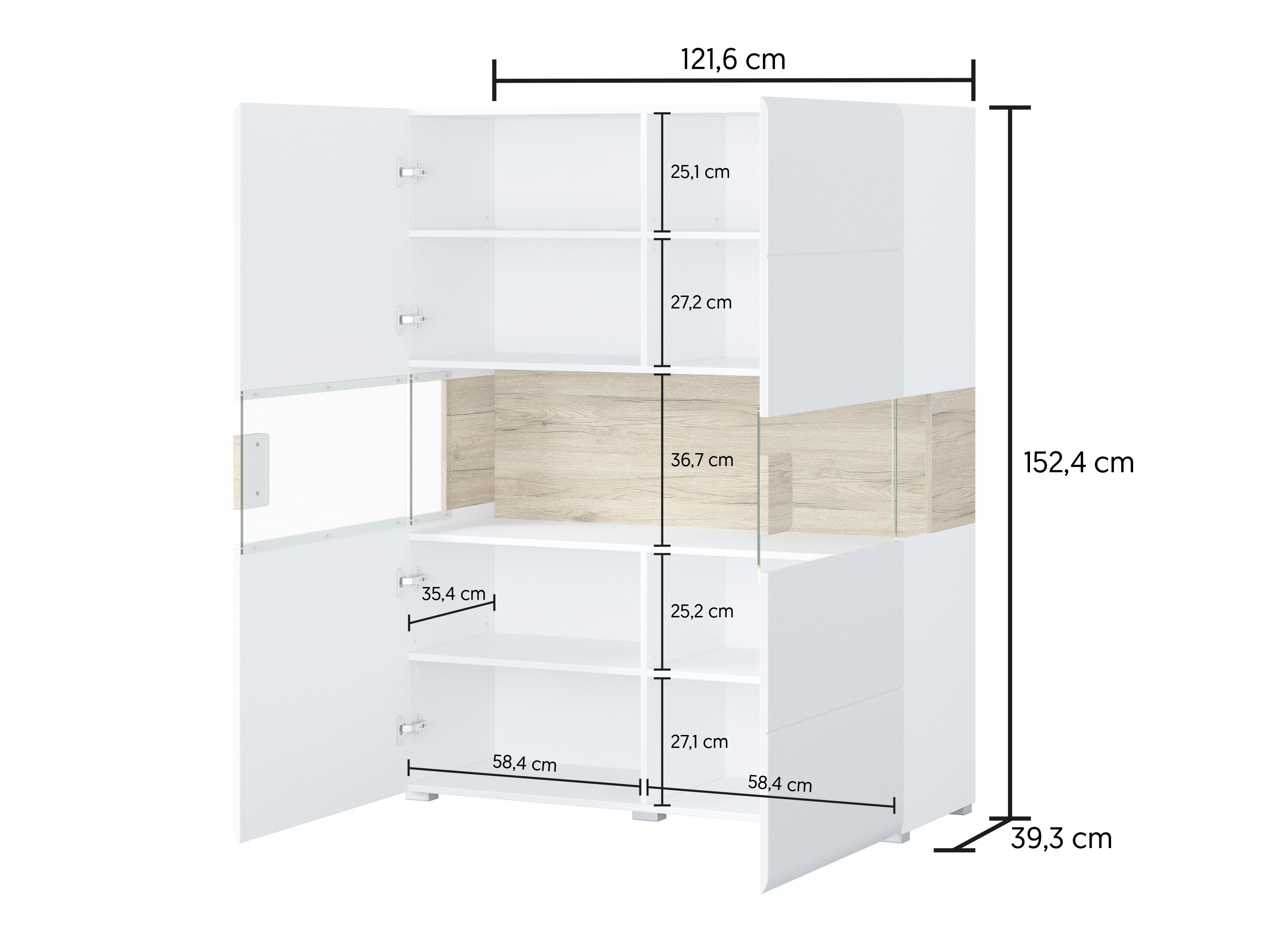 Scaffale Torsone 107 (Antracite + Gloss antracite + Nipote di quercia)