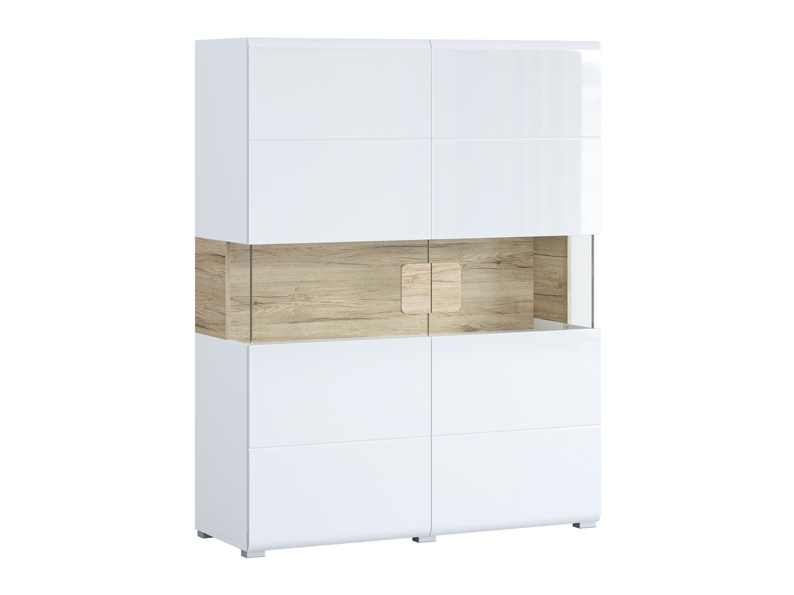 Scaffale Torsone 107 (Bianco + Bianco lucido + Quercia sanremo)