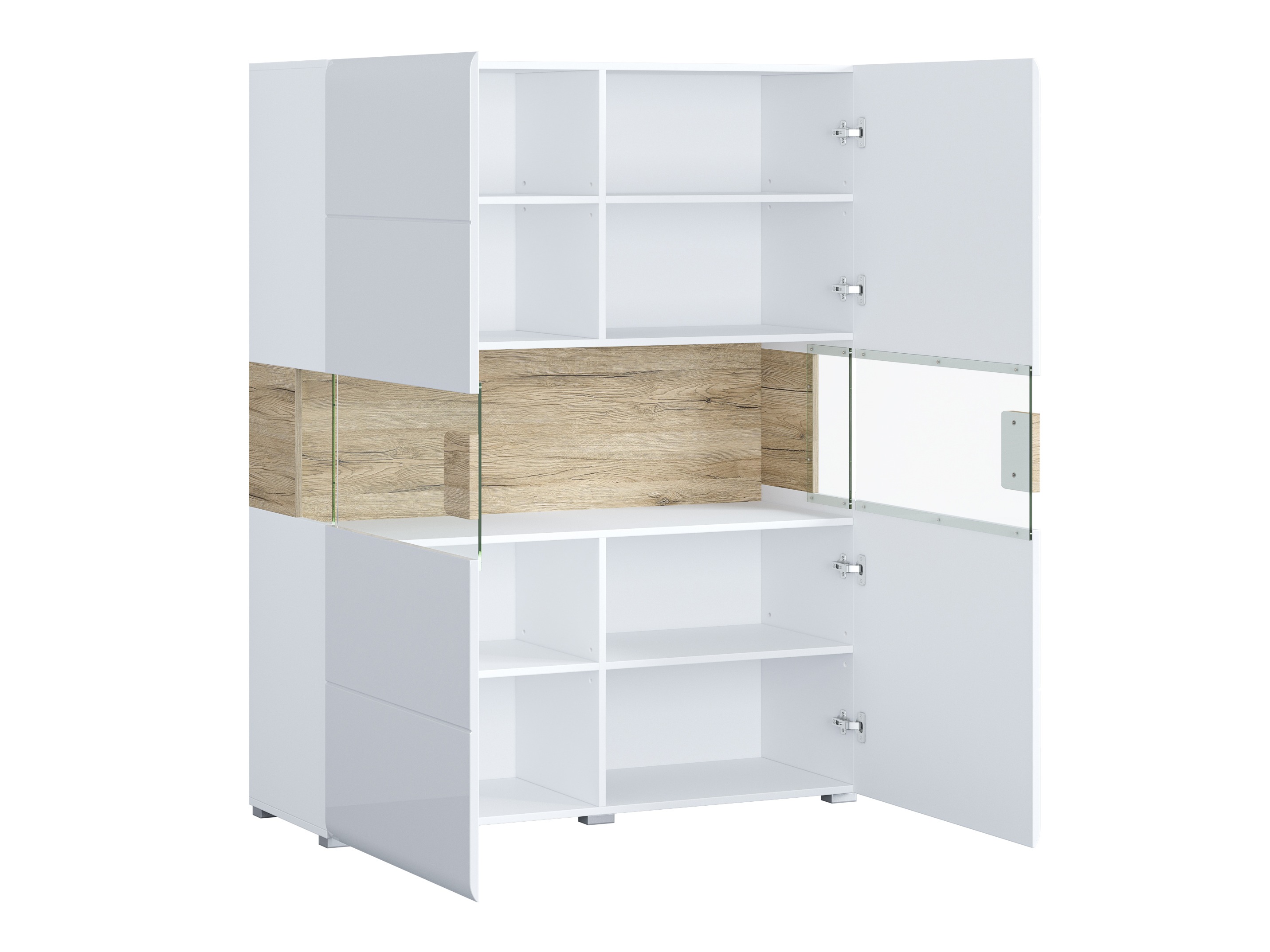 Scaffale Torsone 107 (Bianco + Bianco lucido + Quercia sanremo)