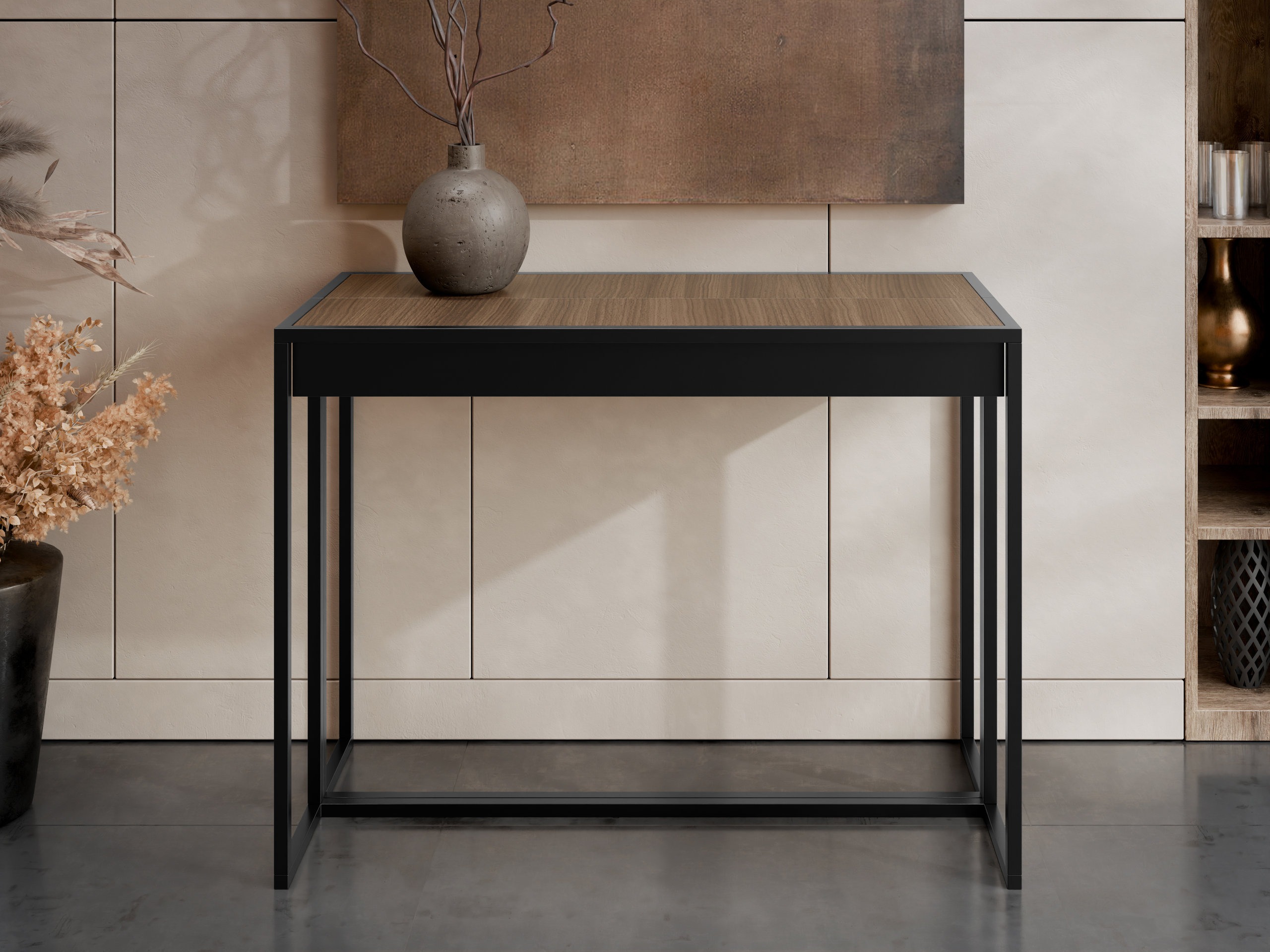 Tavolo pieghevole Oswego 180 (Nero + Noce scuro)