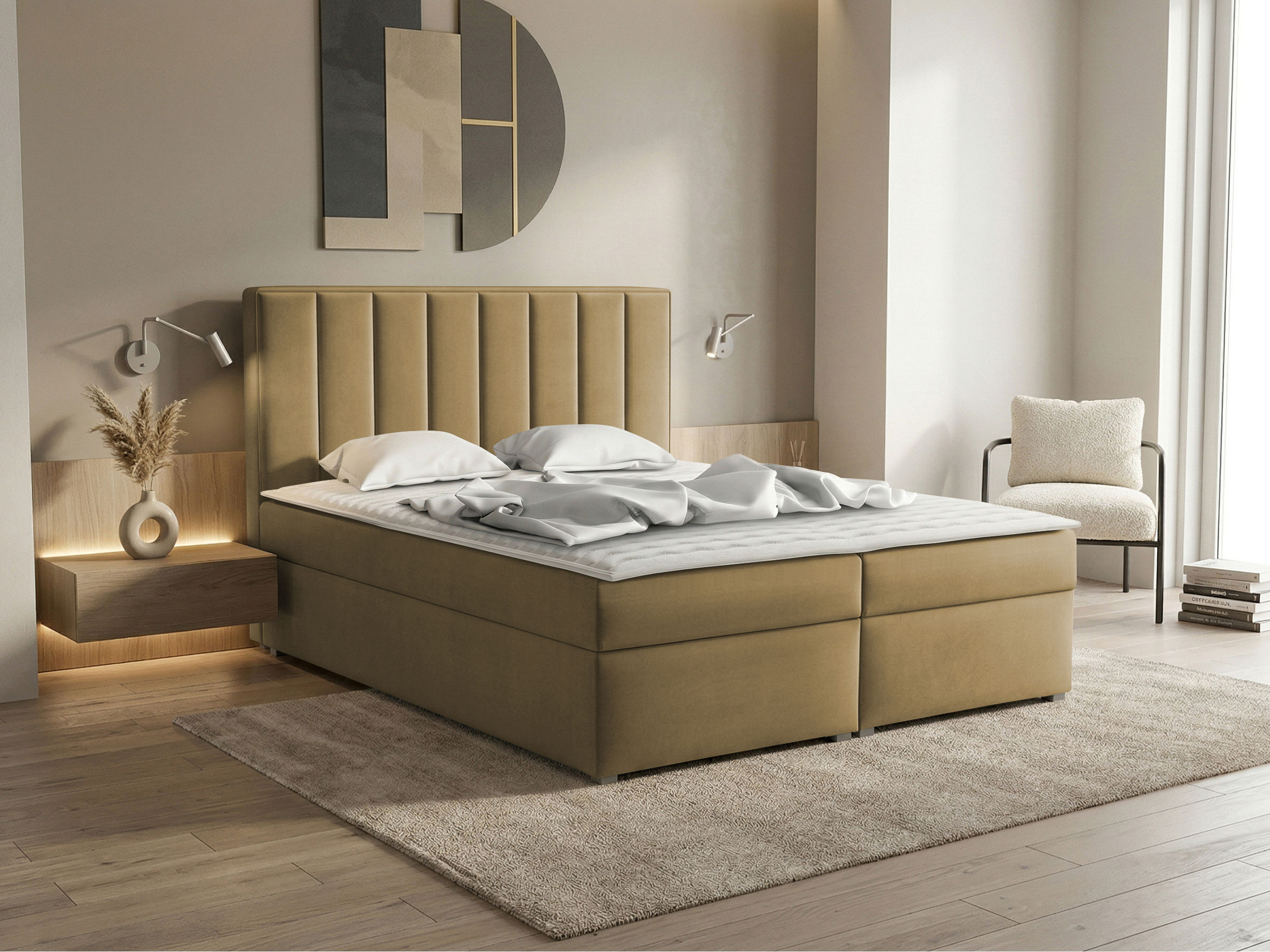 Letto continentale Pomona 116 (Magic velluto 2206)