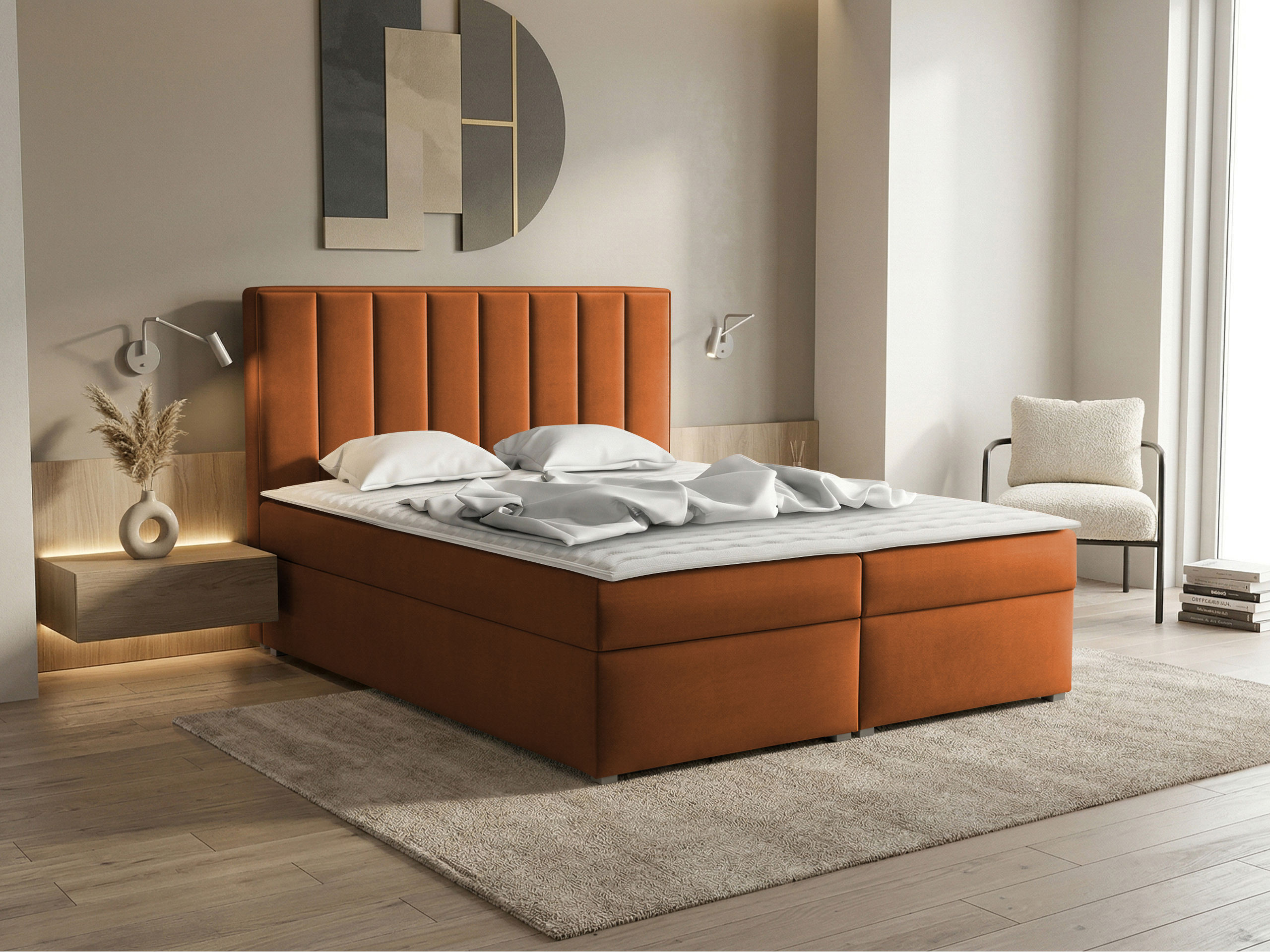 Letto continentale Pomona 116 (Magic velluto 2213)