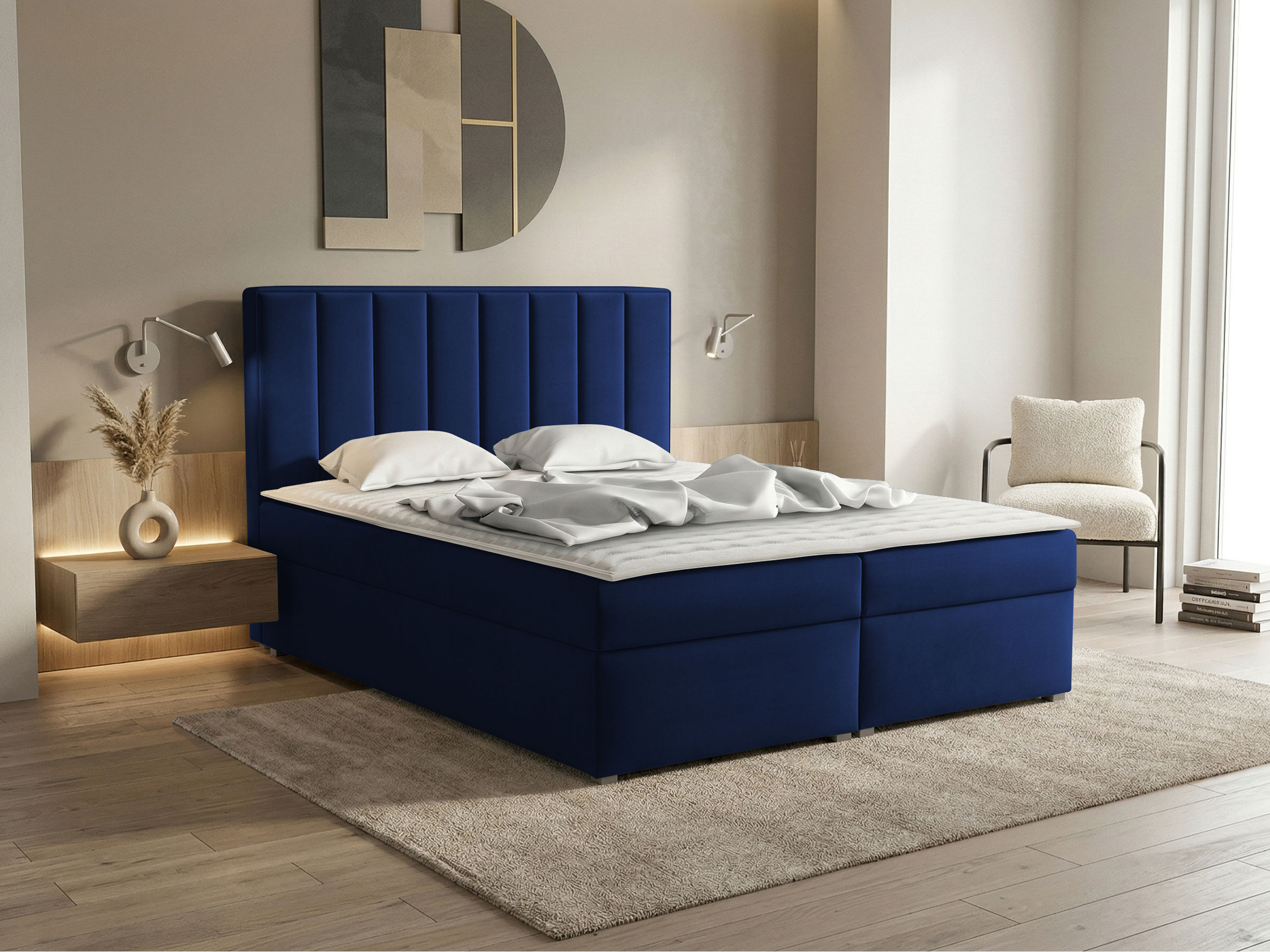 Letto continentale Pomona 116 (Magic velluto 2216)