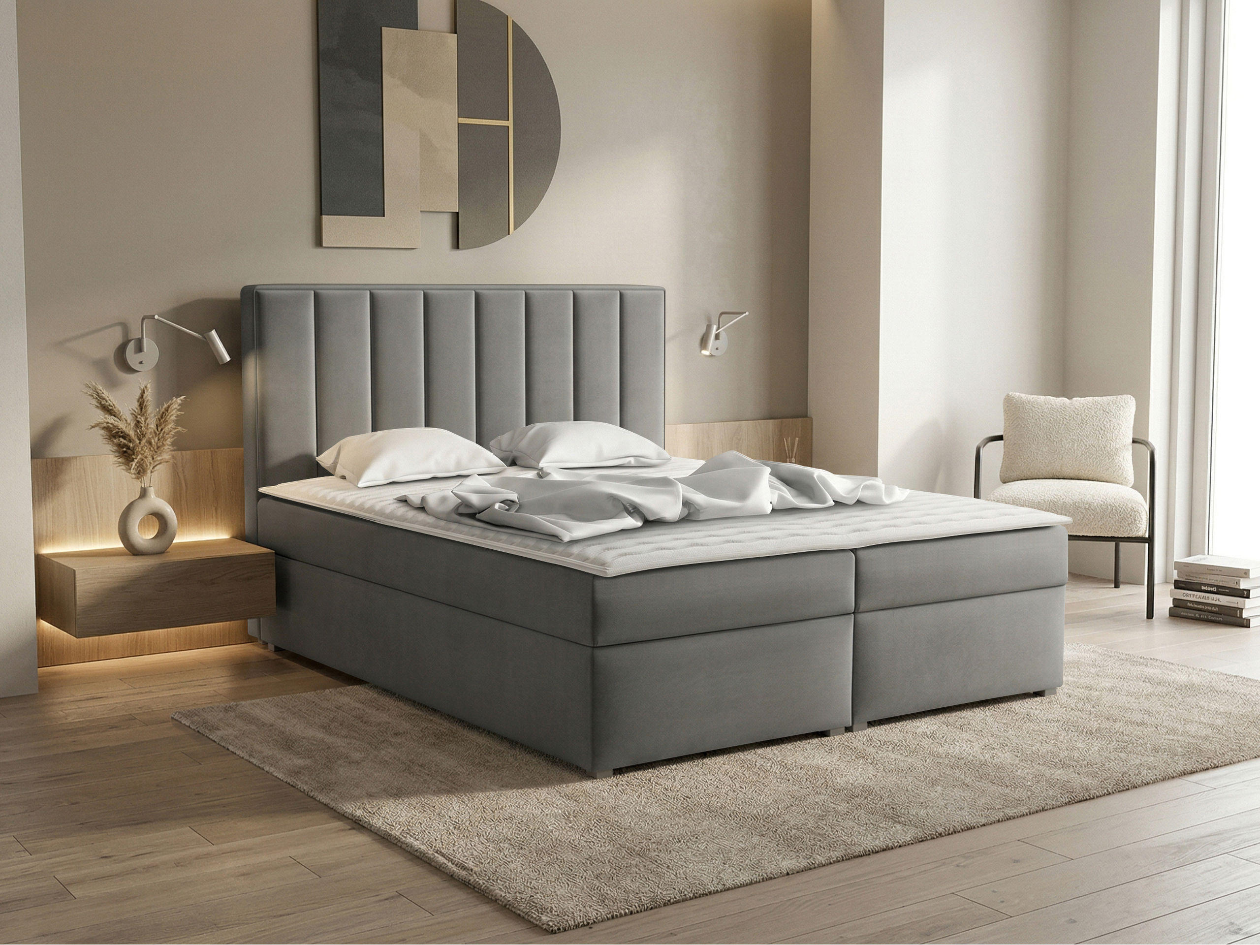 Letto continentale Pomona 116 (Magic velluto 2217)
