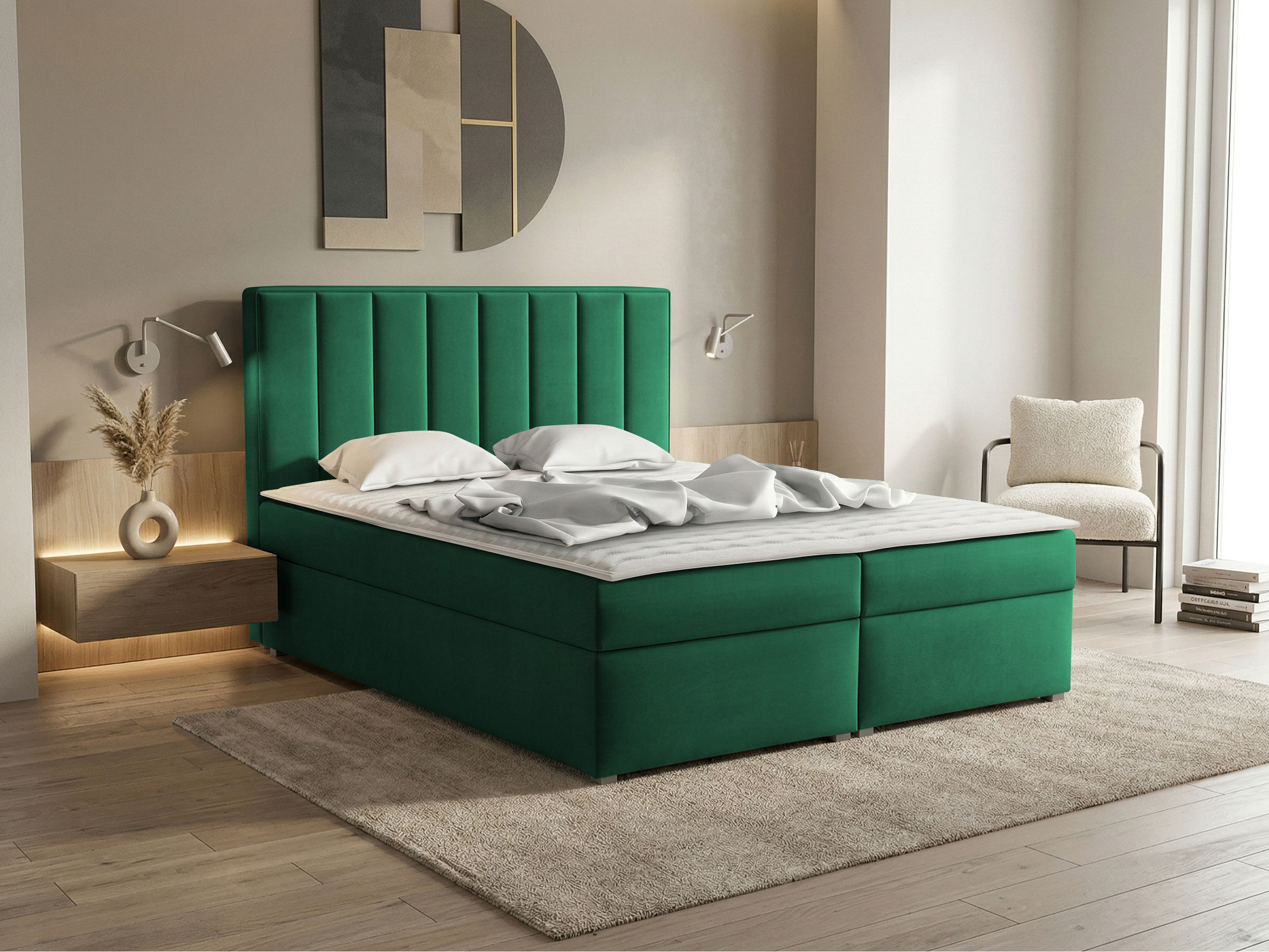 Letto continentale Pomona 116 (Magic velluto 2225)