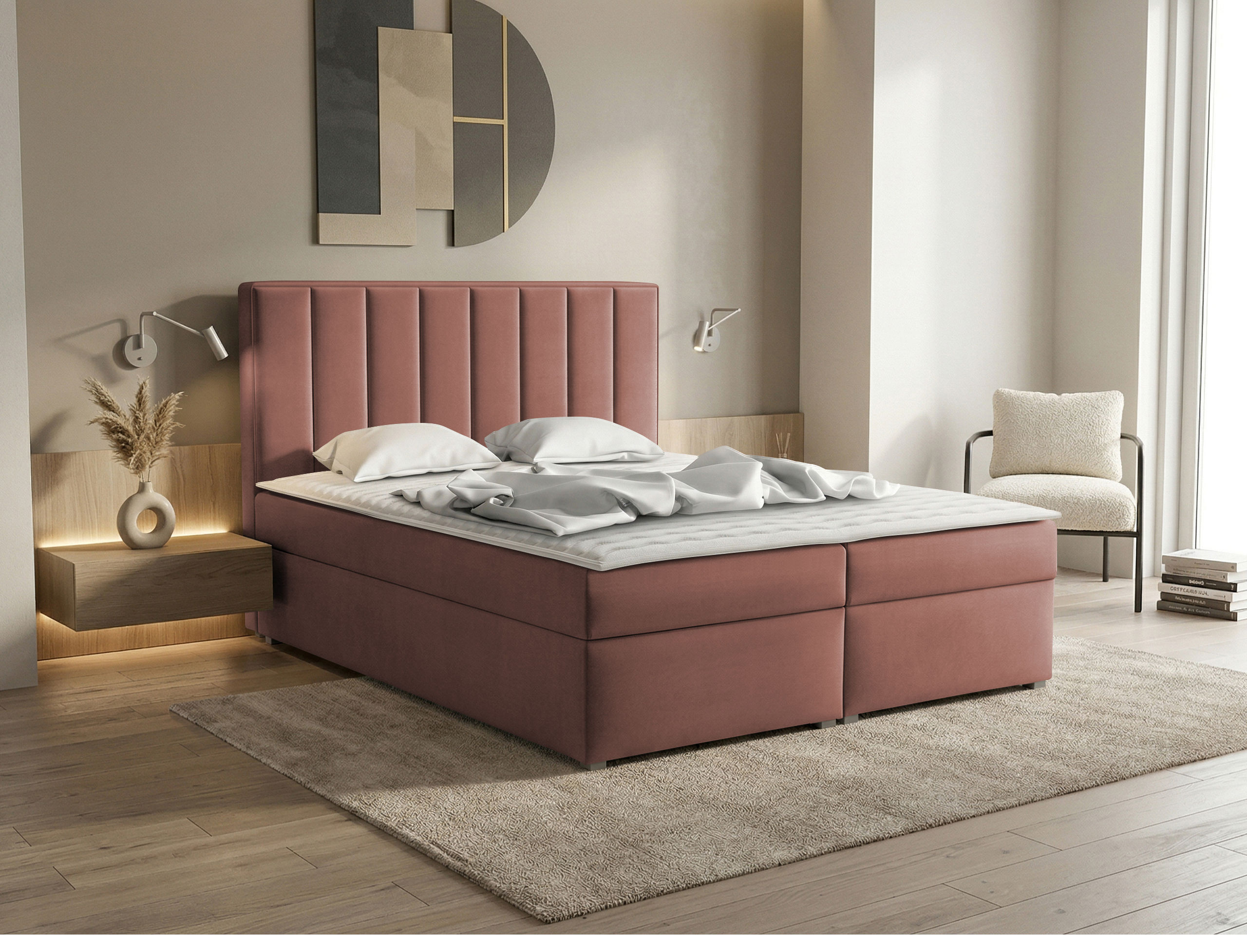 Letto continentale Pomona 116 (Magic velluto 2258)