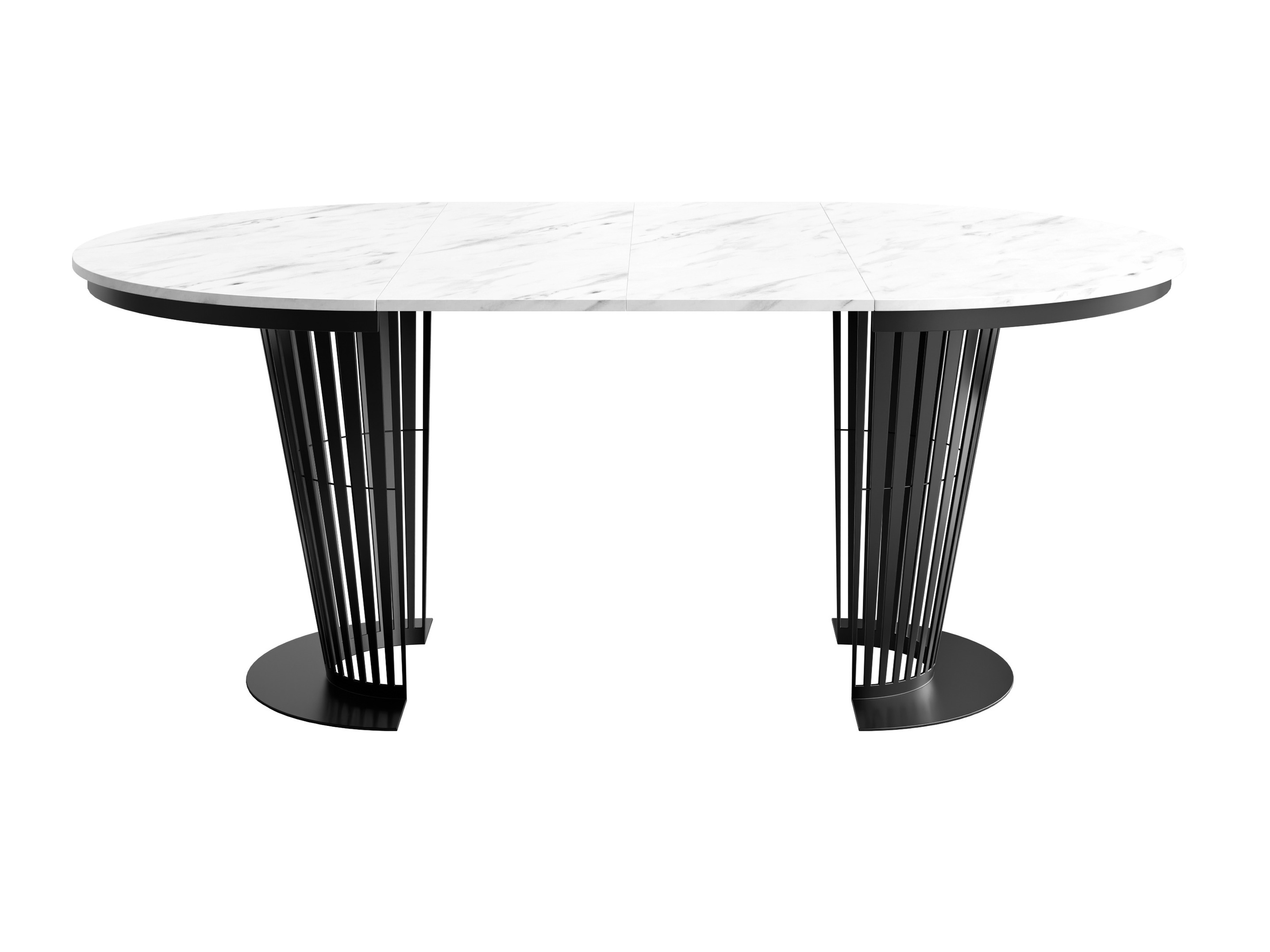 Tavolo Oswego 181 (Nero + Marmo bianco)