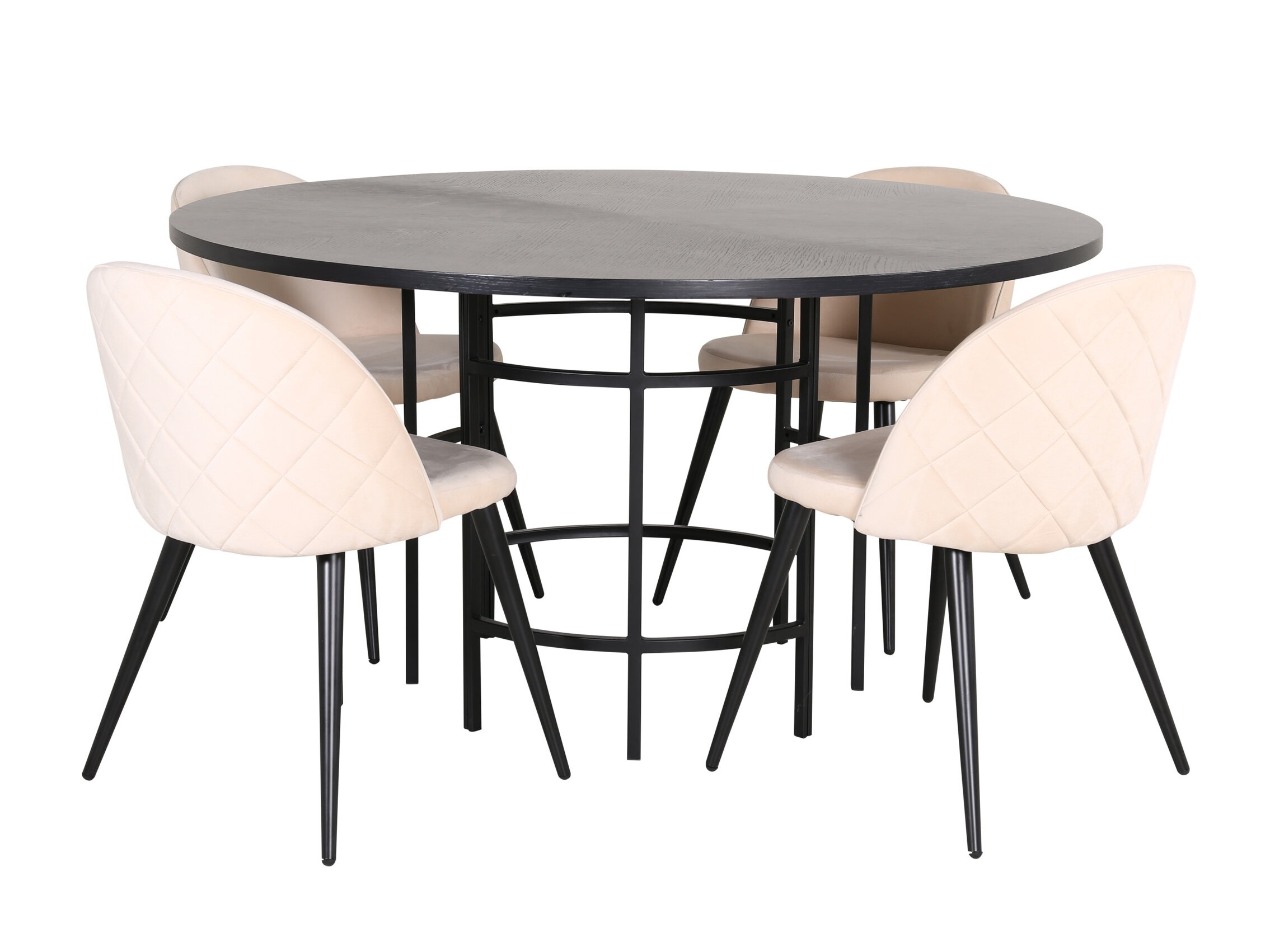 Set sala da pranzo Dallas 2386 (Nero + Crema)