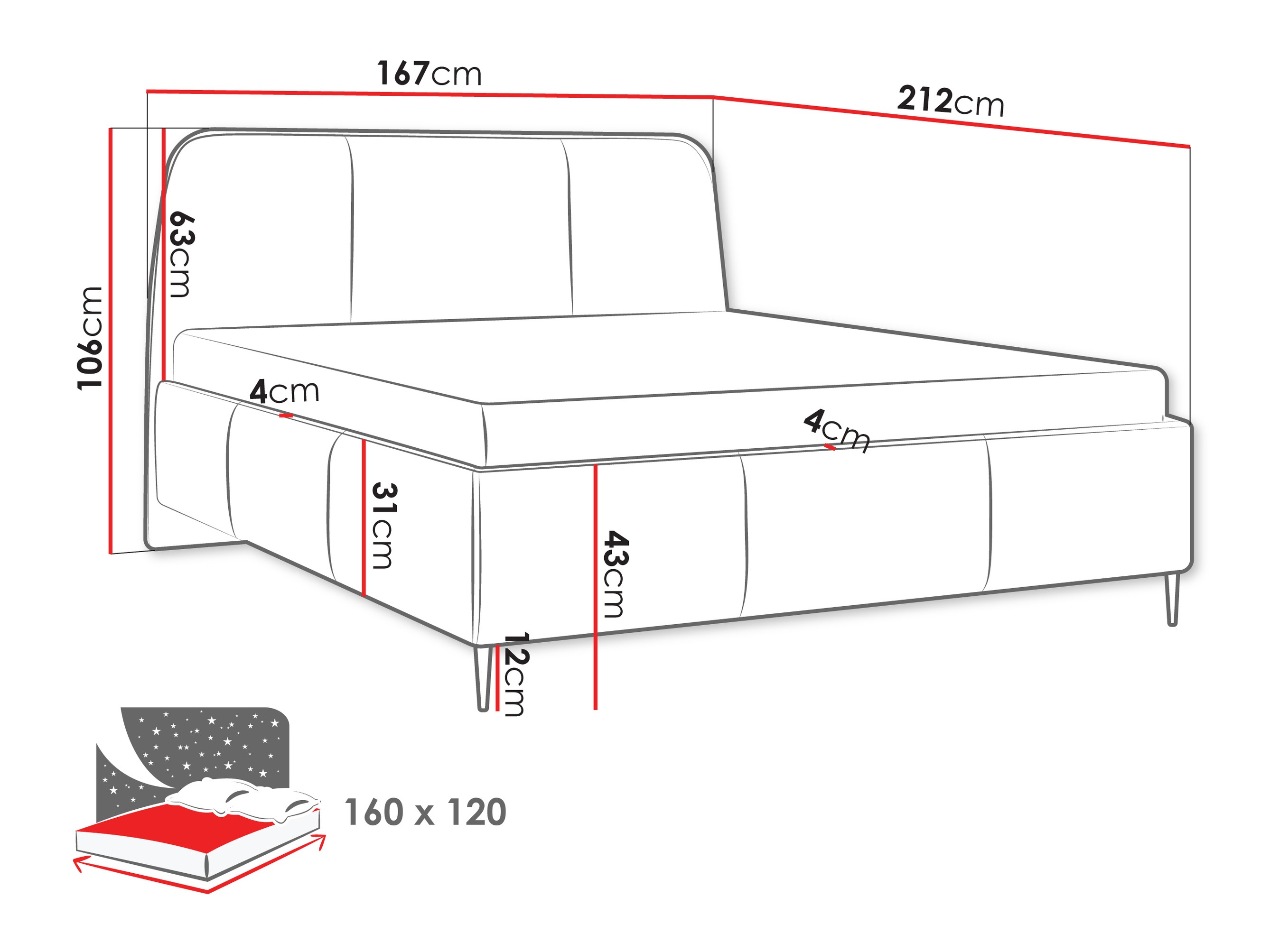 Letto ComfiDream Fragor (Margo 227.04)