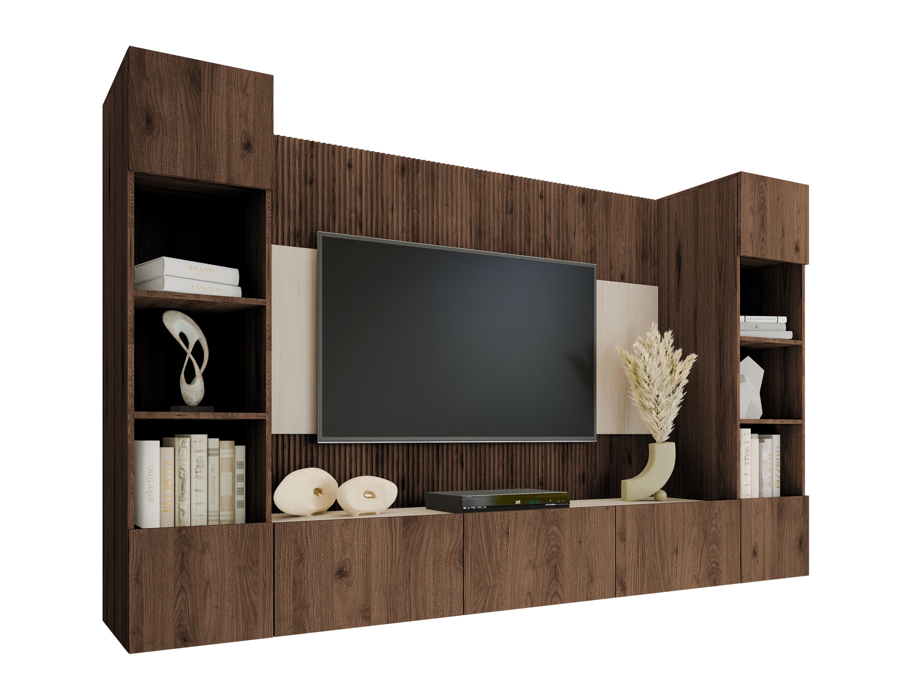 Parete attrezzata Comfivo Salix I (Noce + Chiara Travertine)