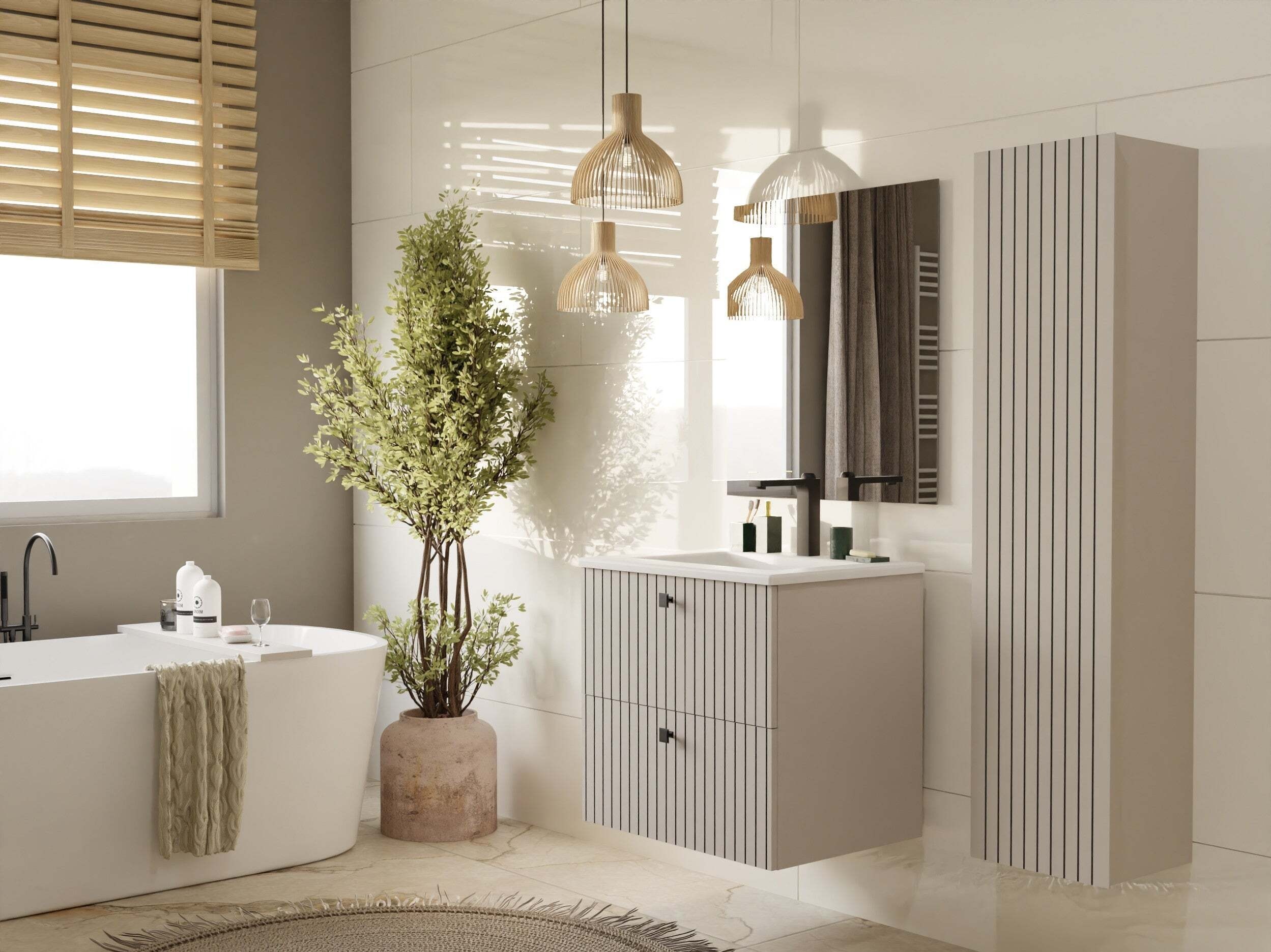 Comodino da bagno per lavandino Mandeville 314 (Cachemire)