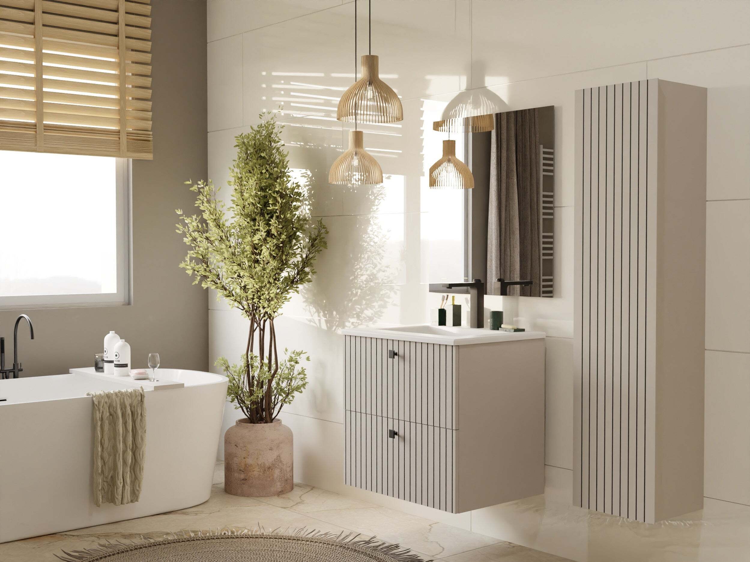 Comodino da bagno per lavandino Mandeville 314 (Cachemire)