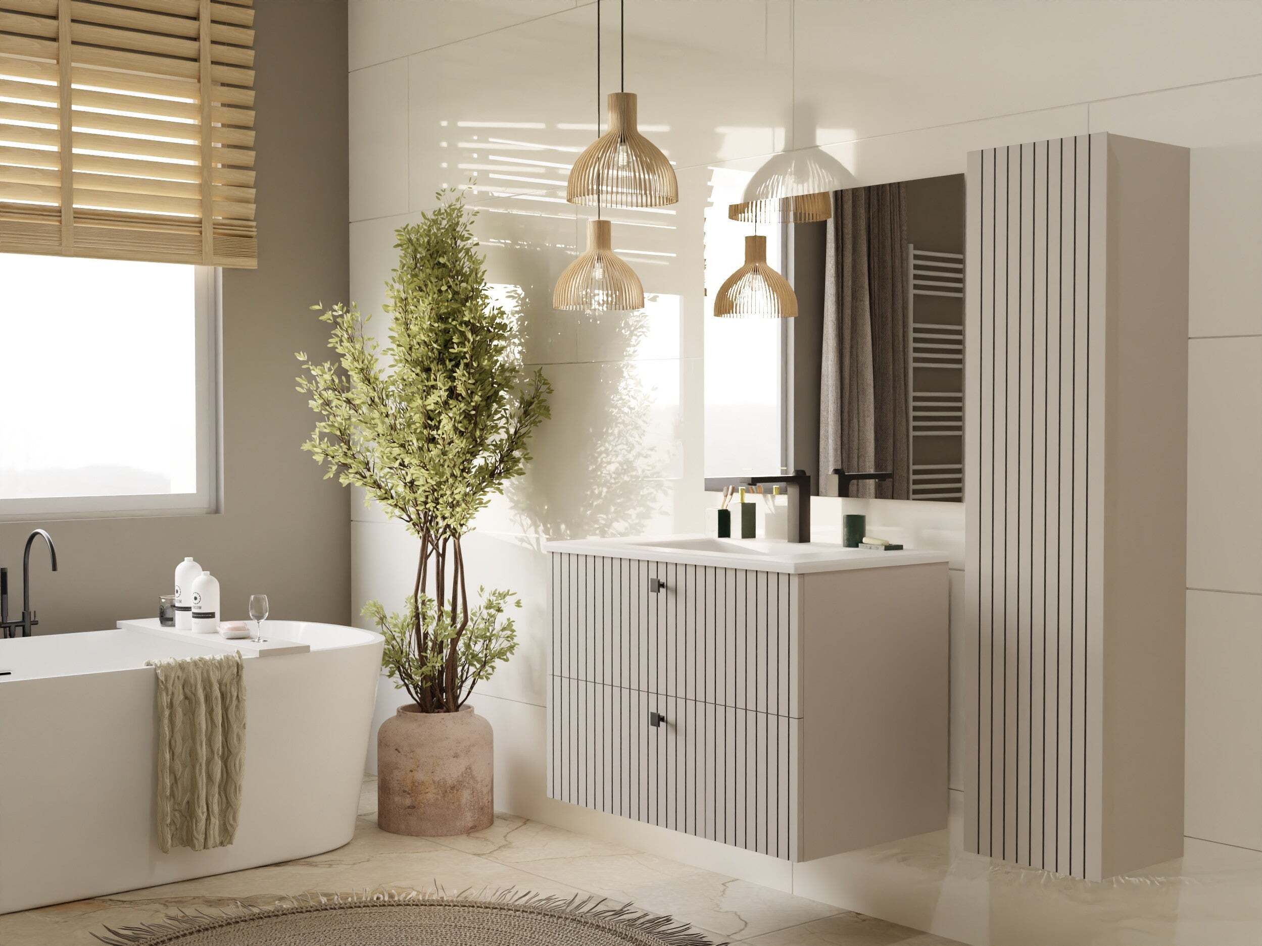 Comodino da bagno per lavandino Mandeville 315 (Cachemire)