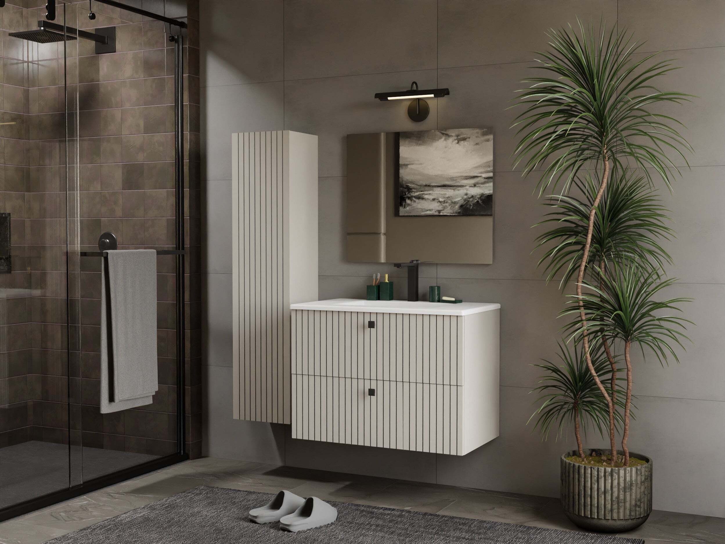 Comodino da bagno per lavandino Mandeville 315 (Cachemire)