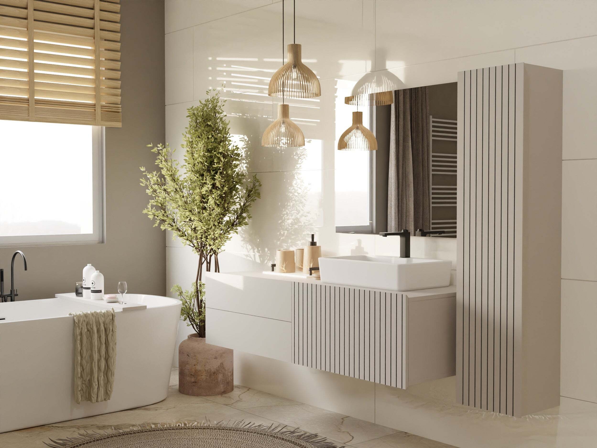 Comodino da bagno per lavandino Mandeville 363 (Cachemire)