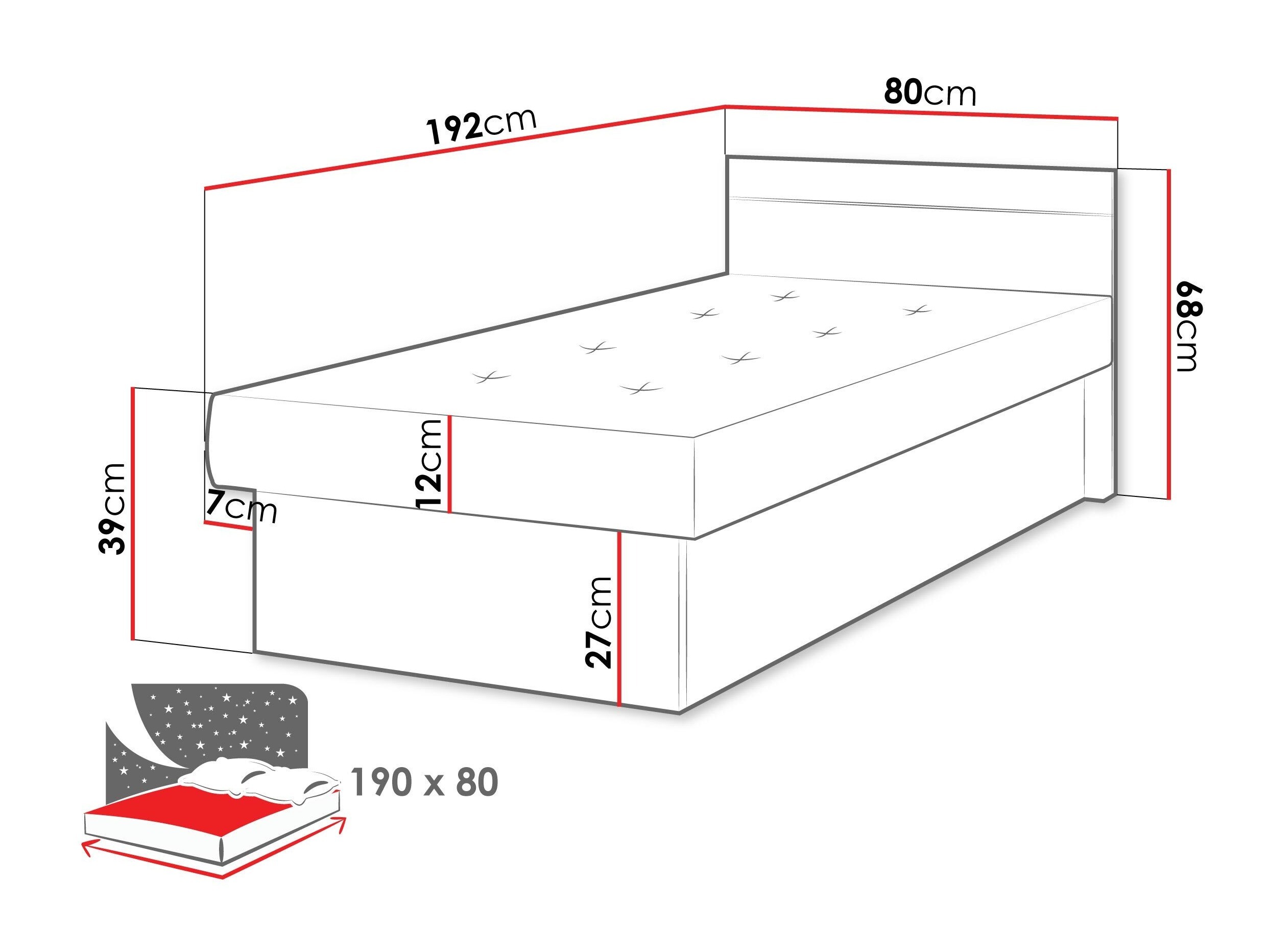 Letto Dover 101 (Bianco)