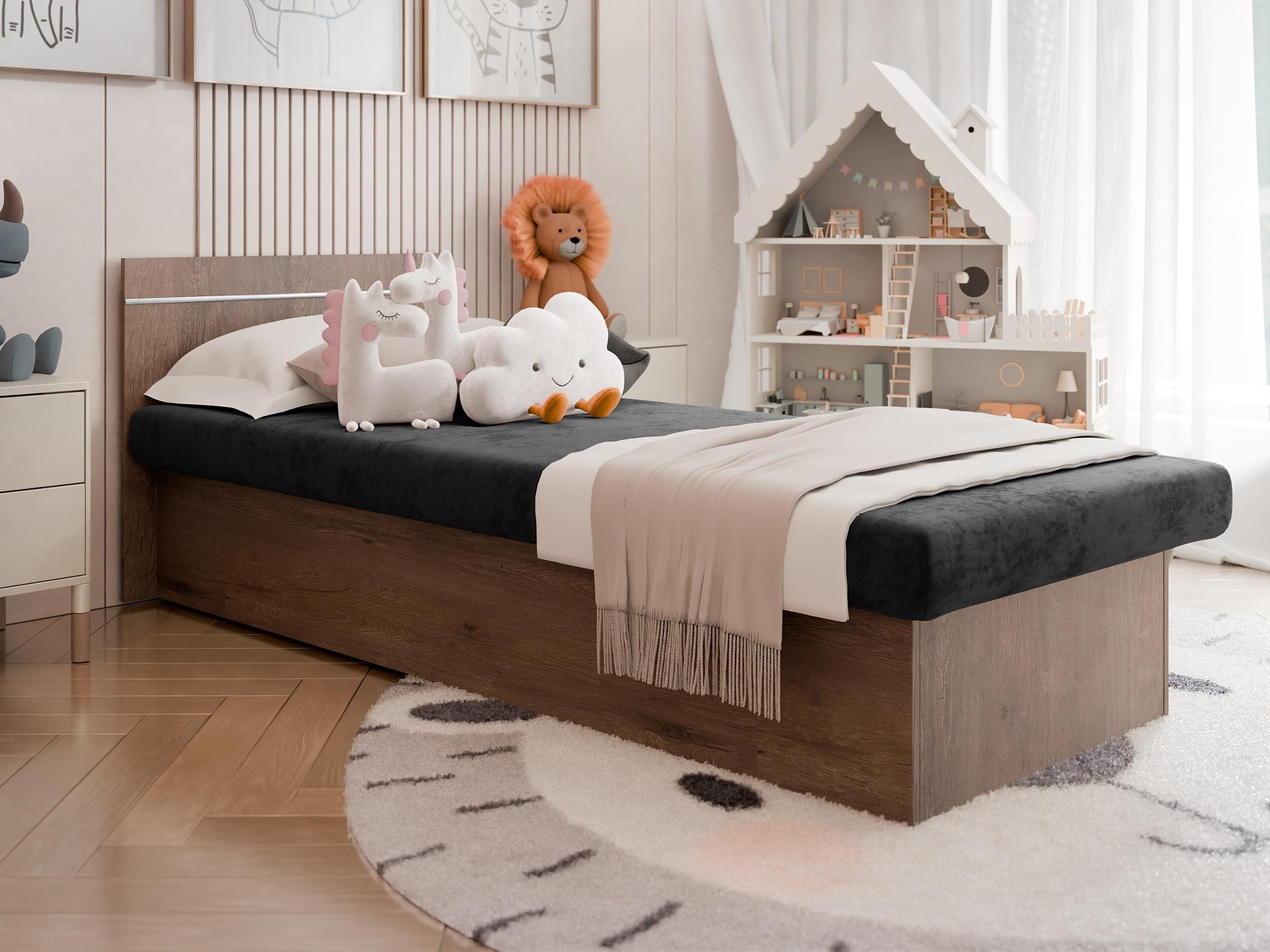 Letto Dover 101 (Cenere scuro)