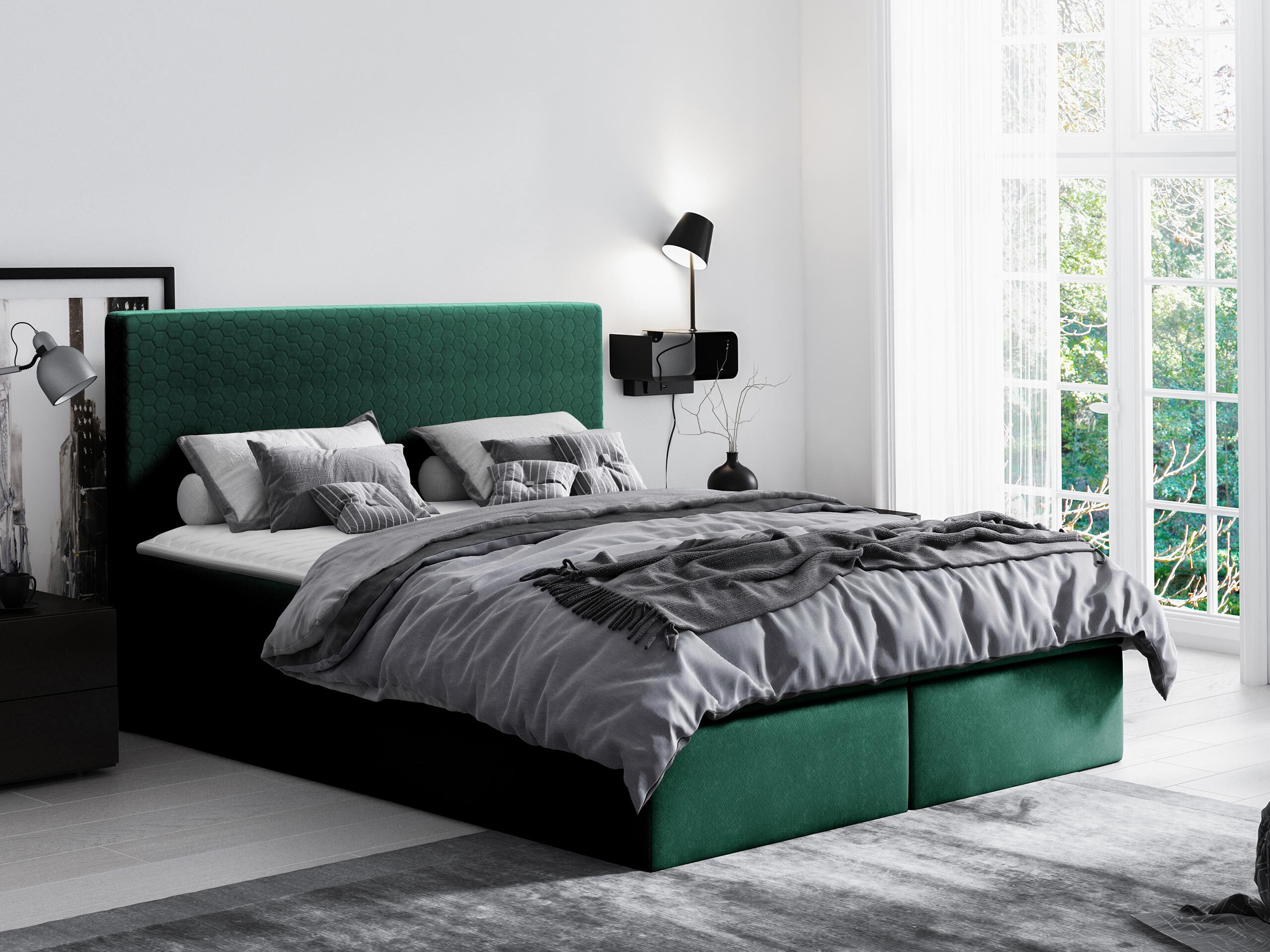 Letto continentale Nix (Velluto 10)