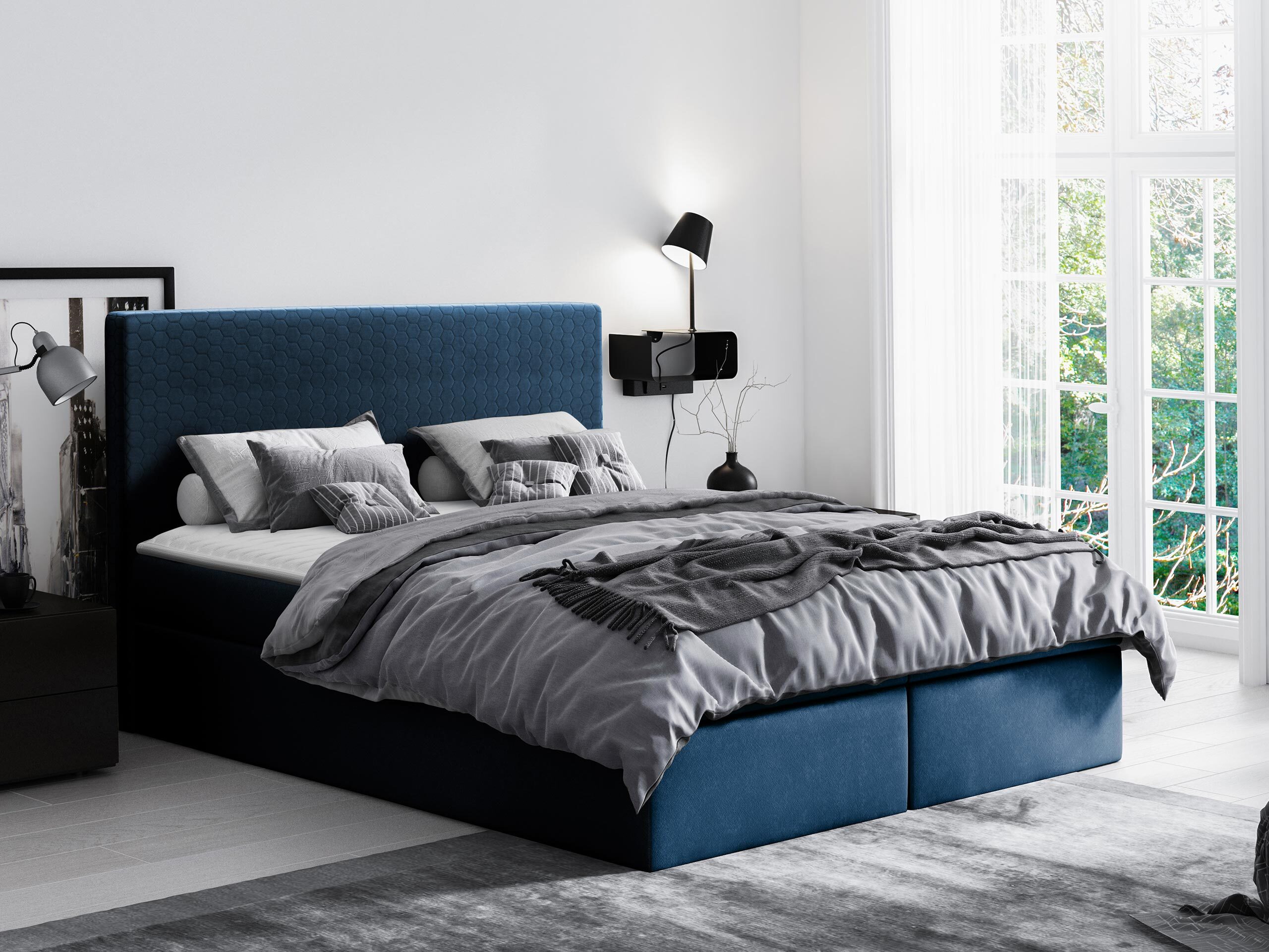 Letto continentale Nix (Velluto 11)