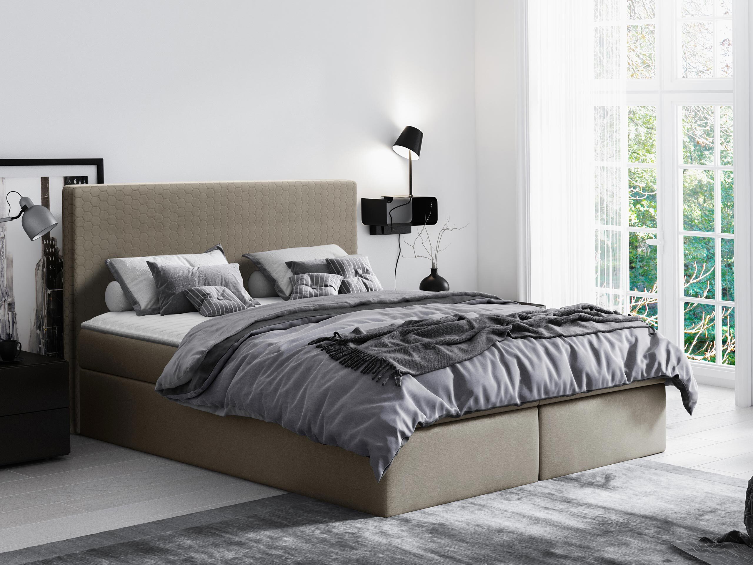 Letto continentale Nix (Velluto 3)