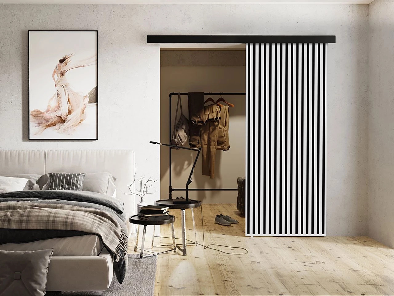 Porte scorrevoli Dover 202 (Bianco + Nero)